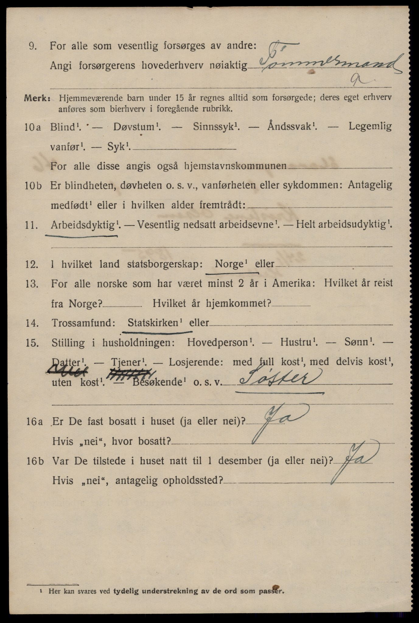 SAST, 1920 census for Stavanger, 1920, p. 112299