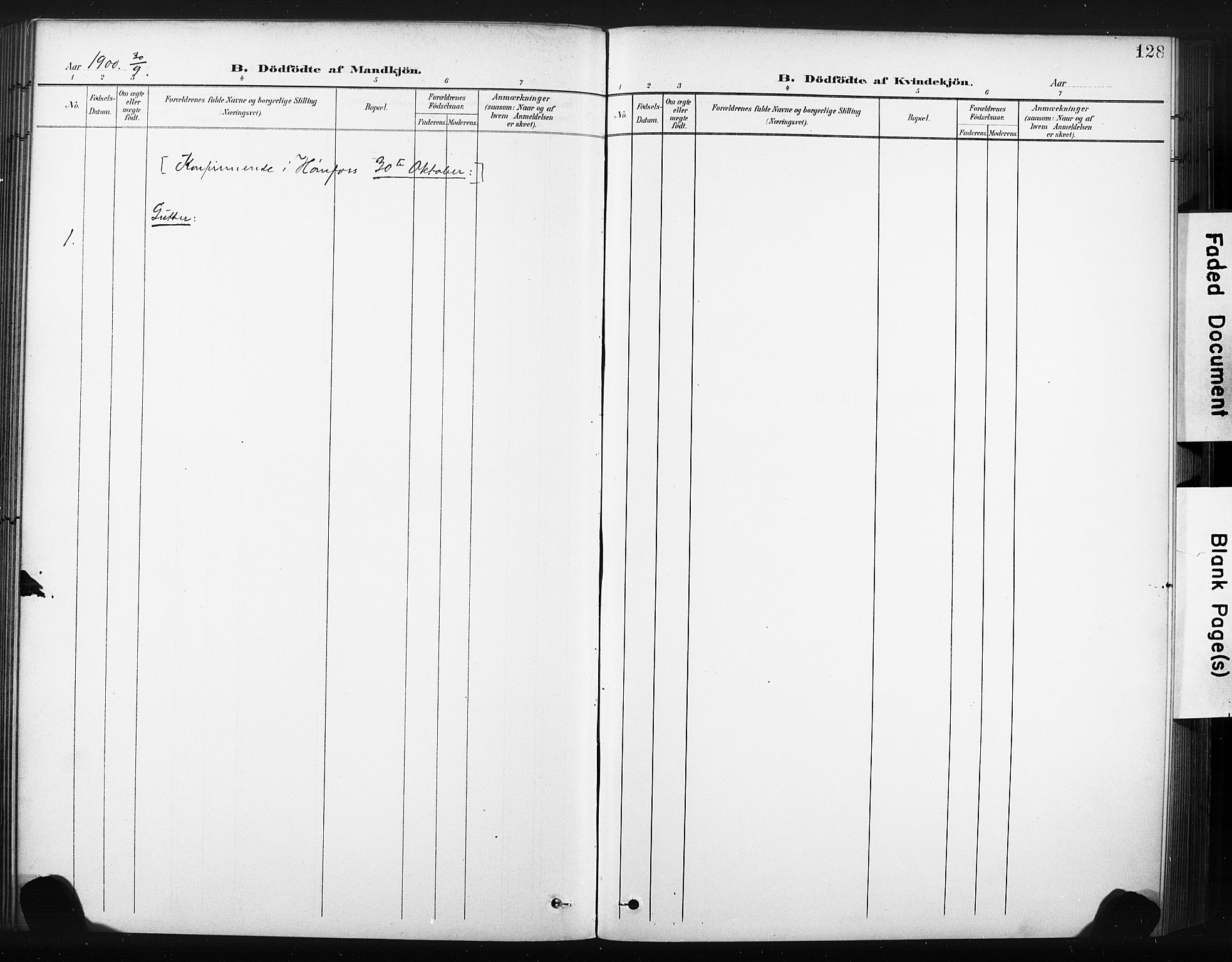 Hønefoss kirkebøker, AV/SAKO-A-609/F/Fa/L0003: Parish register (official) no. 3, 1900-1913, p. 128