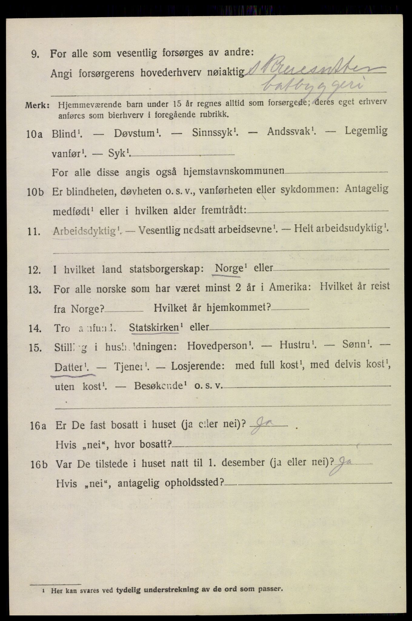 SAK, 1920 census for Fjære, 1920, p. 2630