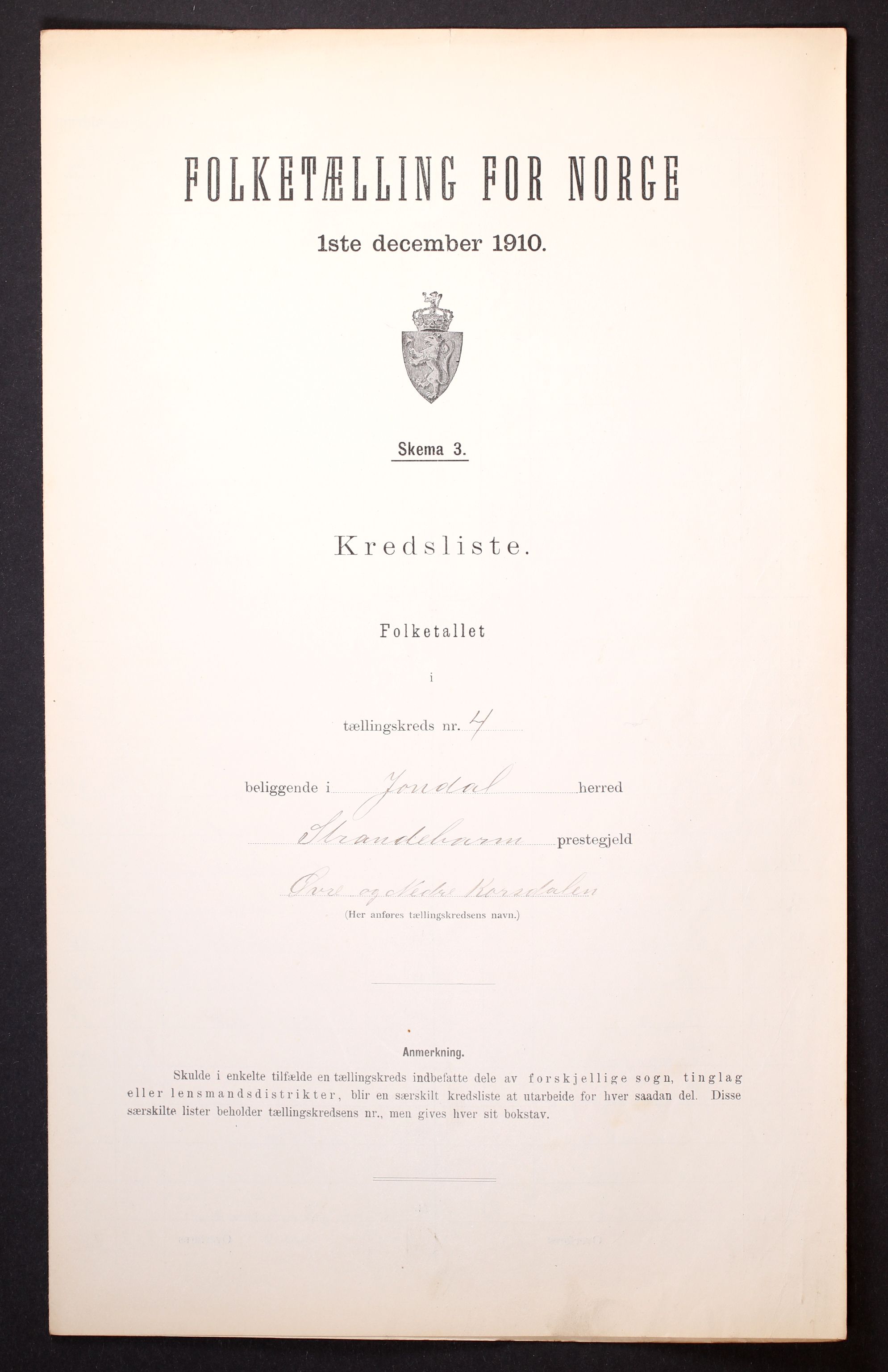 RA, 1910 census for Jondal, 1910, p. 13
