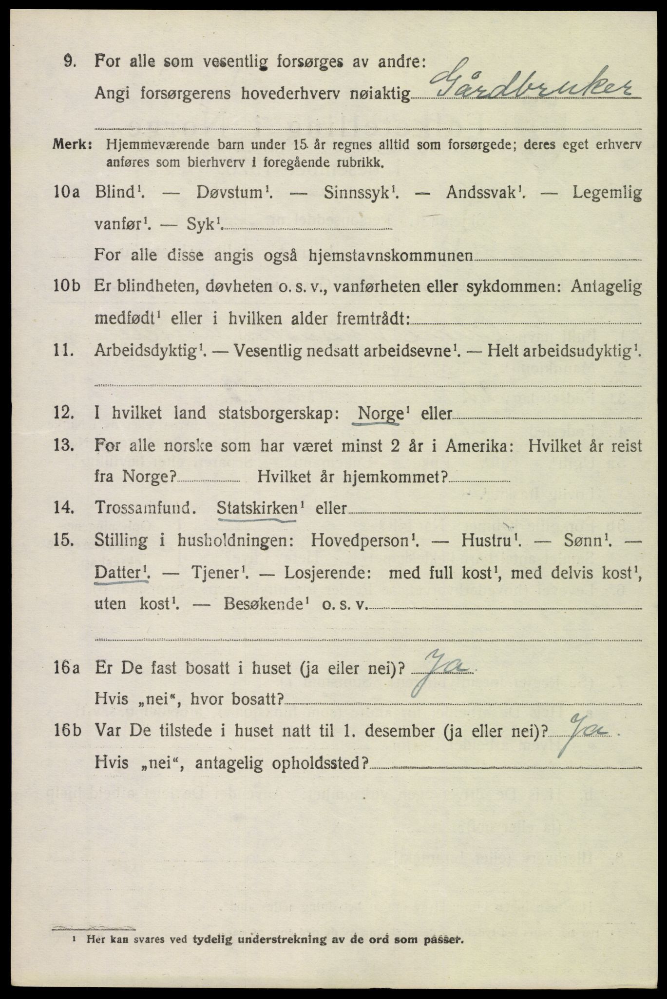 SAH, 1920 census for Nord-Fron, 1920, p. 7497