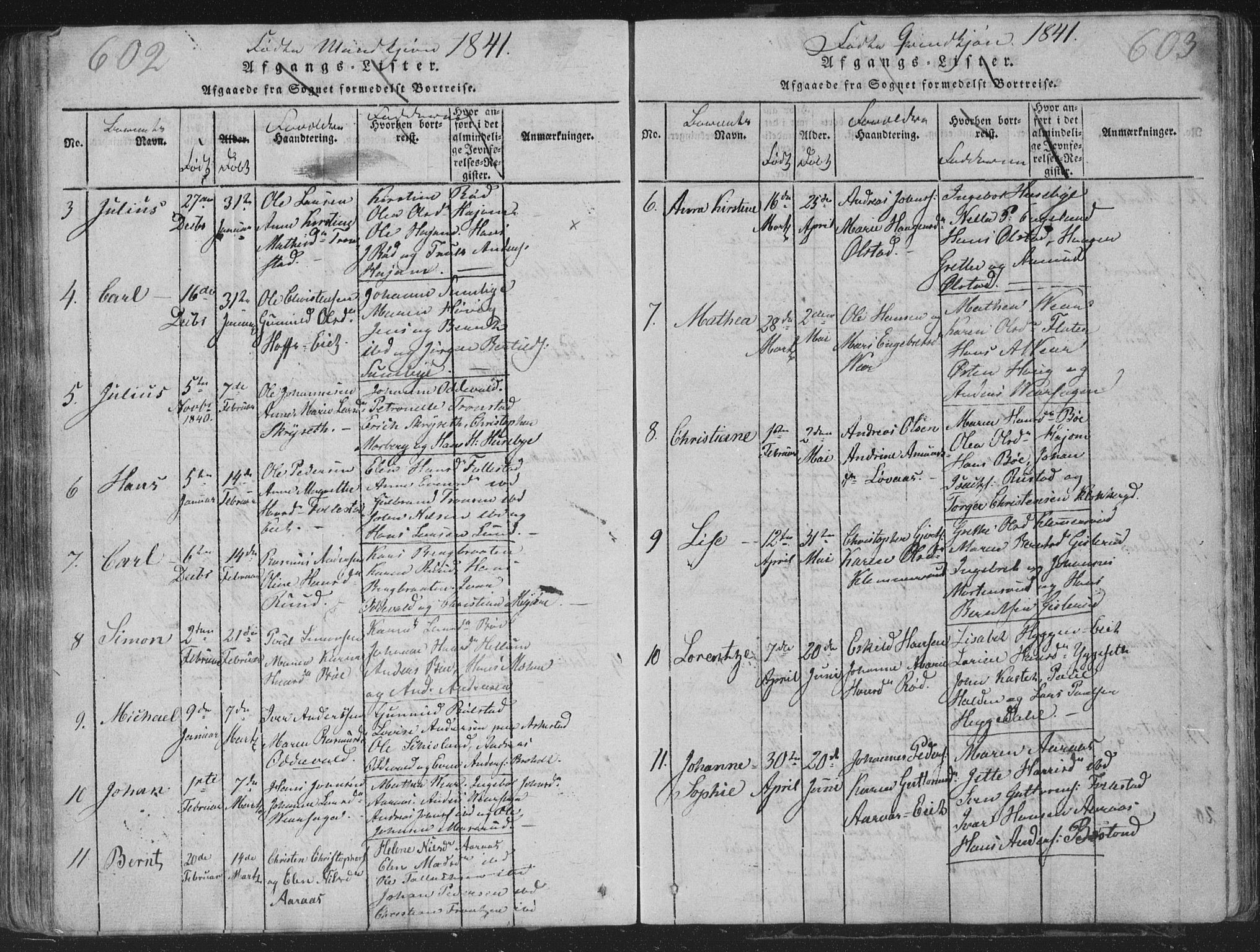 Røyken kirkebøker, AV/SAKO-A-241/G/Ga/L0003: Parish register (copy) no. 3, 1814-1856, p. 602-603