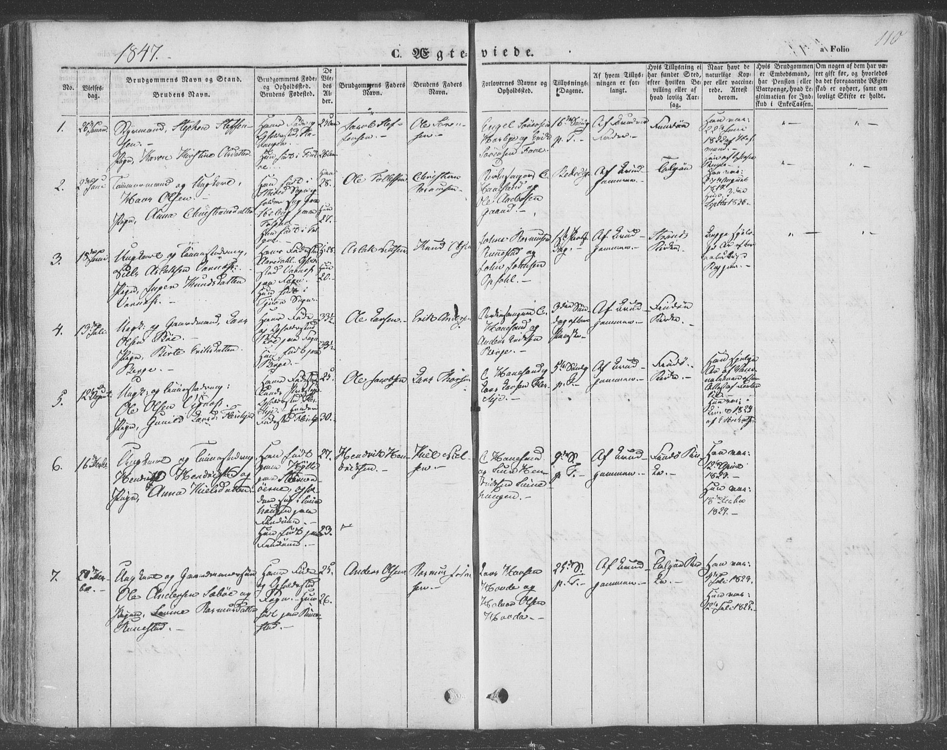 Finnøy sokneprestkontor, AV/SAST-A-101825/H/Ha/Haa/L0007: Parish register (official) no. A 7, 1847-1862, p. 110