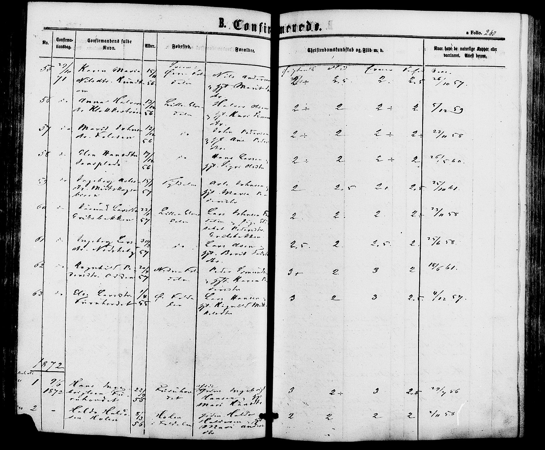 Alvdal prestekontor, SAH/PREST-060/H/Ha/Haa/L0001: Parish register (official) no. 1, 1863-1882, p. 240