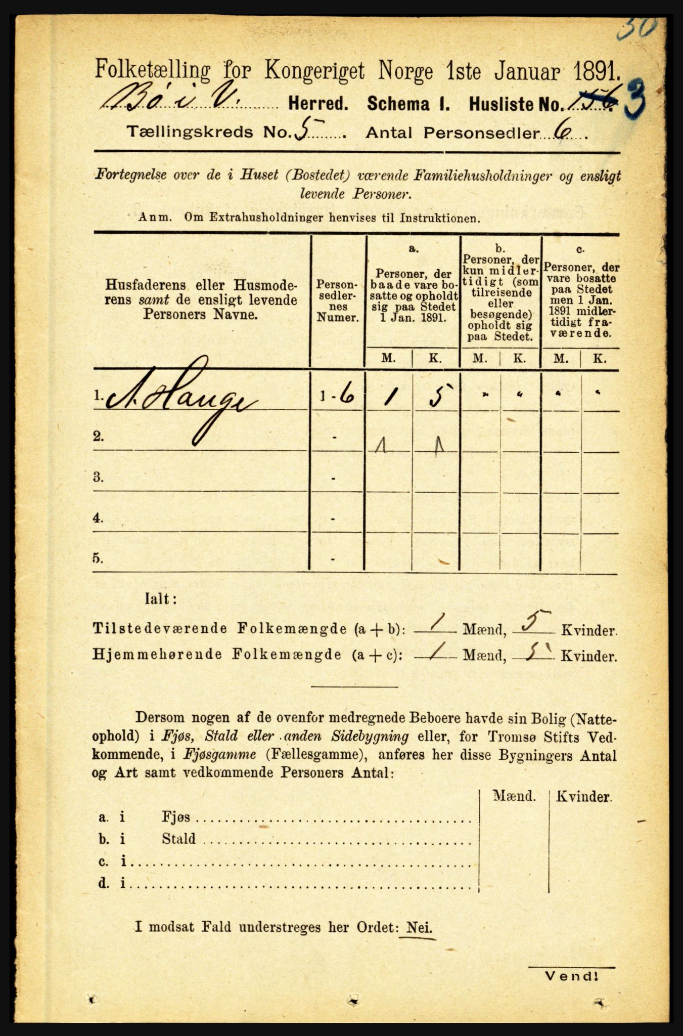 RA, 1891 census for 1867 Bø, 1891, p. 1934