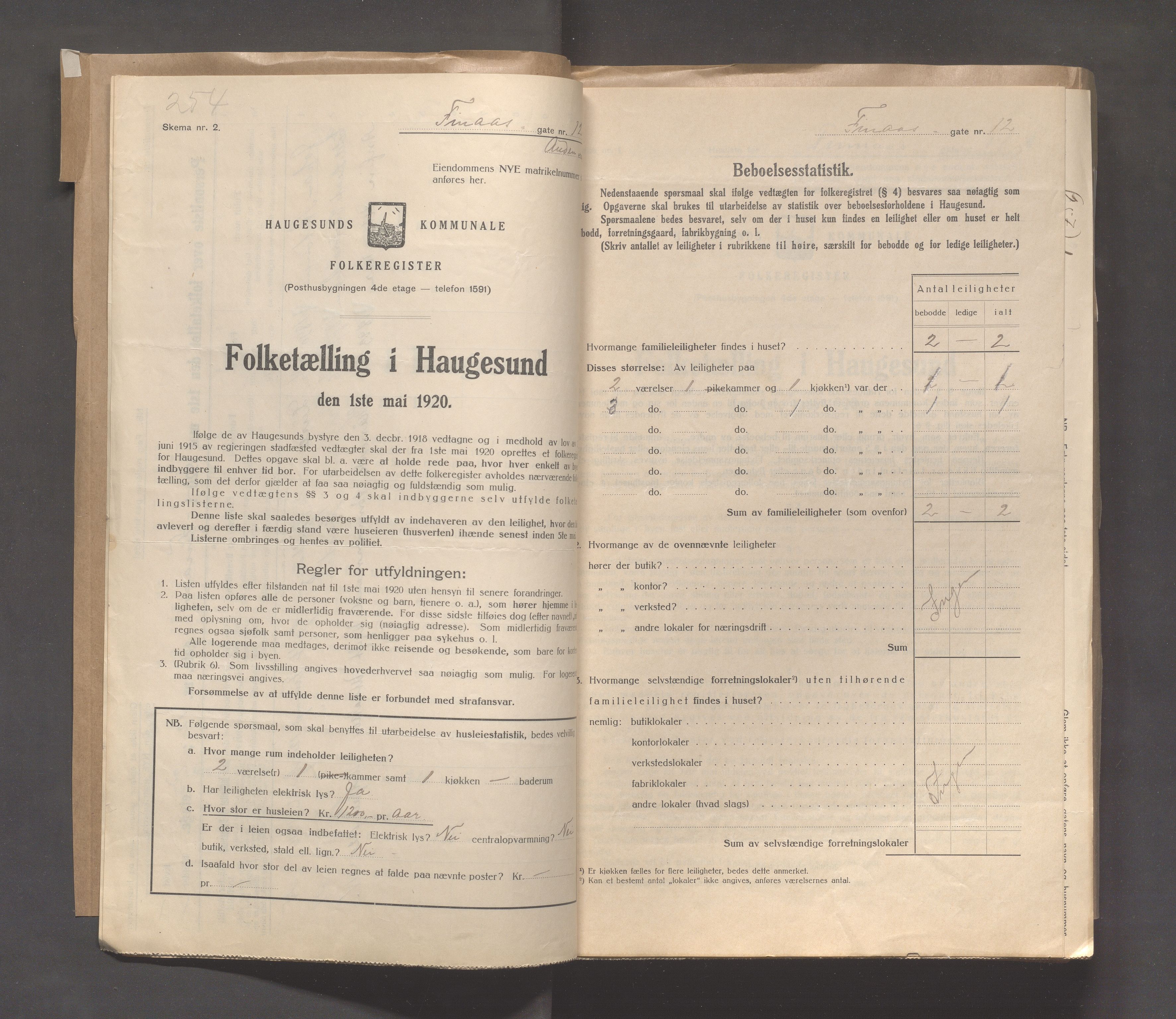 IKAR, Local census 1.5.1920 for Haugesund, 1920, p. 750