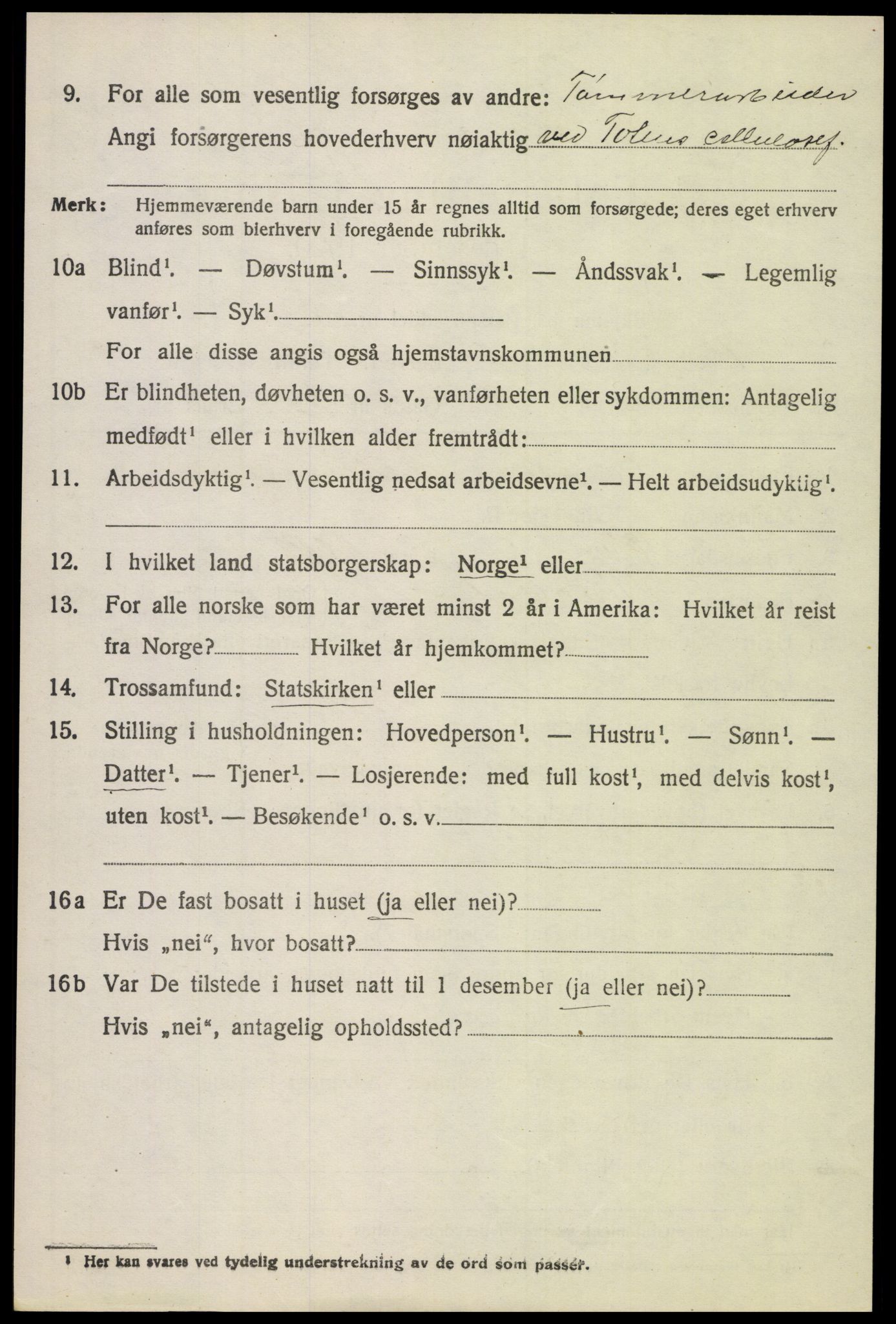 SAH, 1920 census for Vardal, 1920, p. 6590