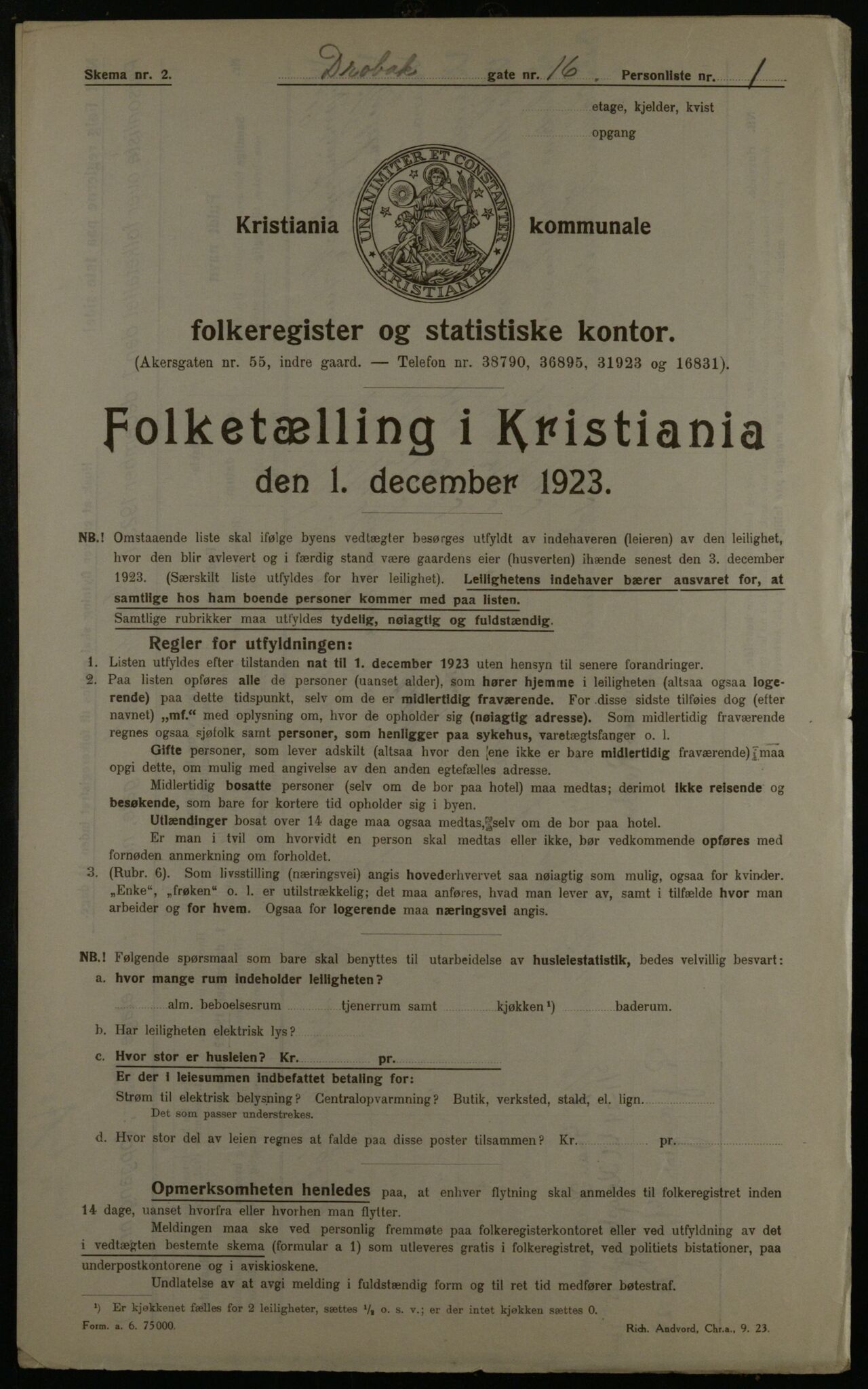 OBA, Municipal Census 1923 for Kristiania, 1923, p. 19362