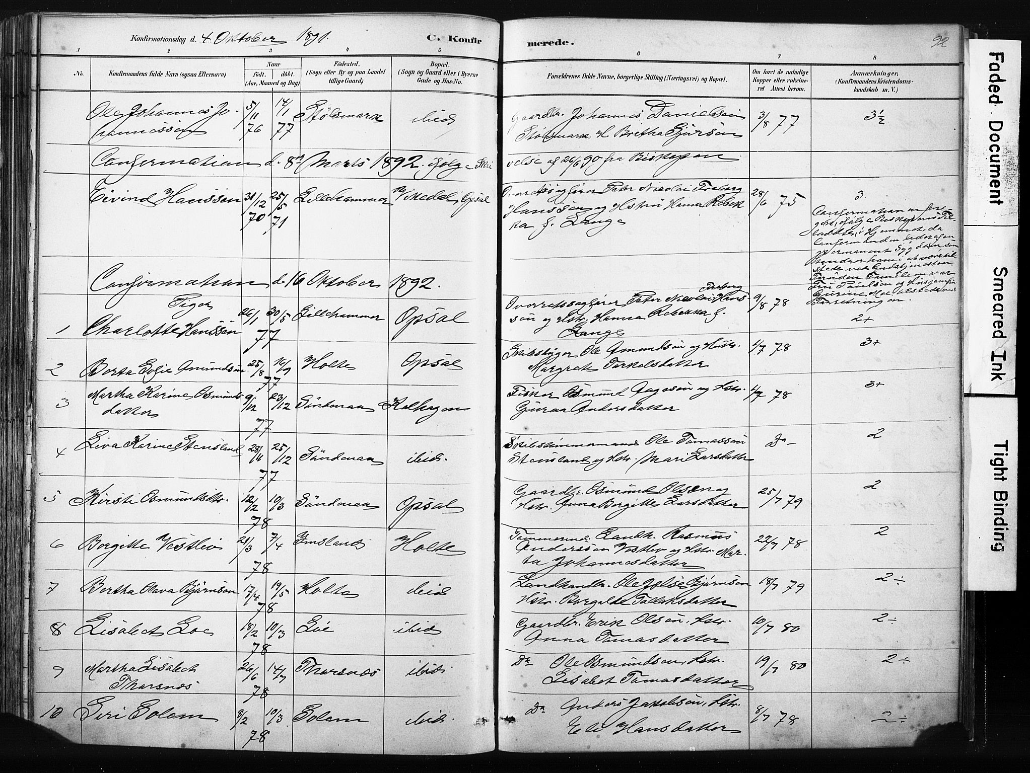 Vikedal sokneprestkontor, AV/SAST-A-101840/01/IV: Parish register (official) no. A 10, 1884-1907, p. 92