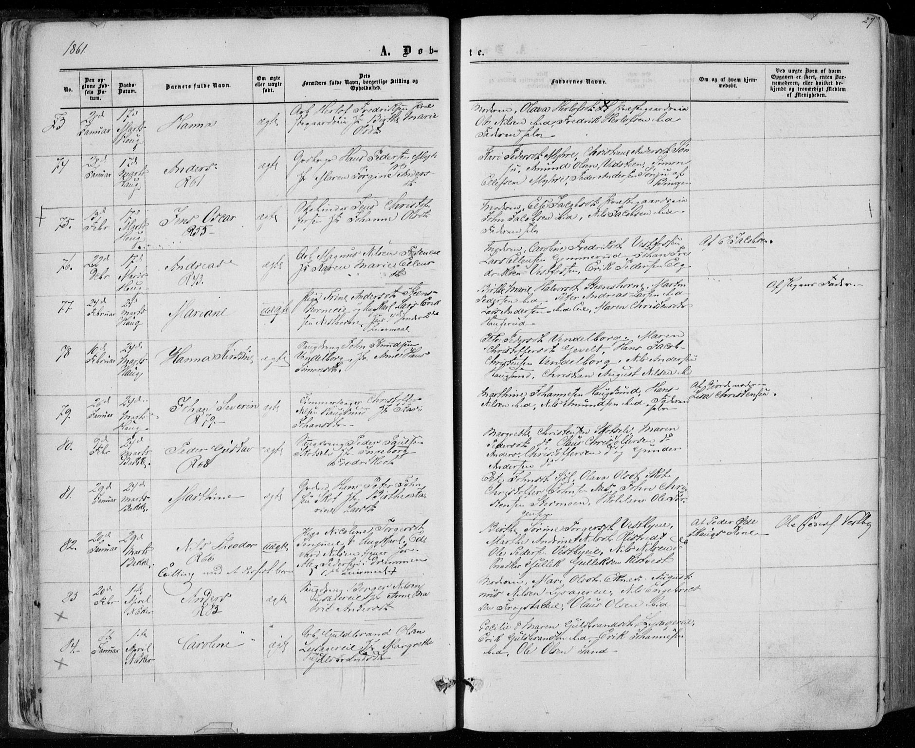 Eiker kirkebøker, AV/SAKO-A-4/F/Fa/L0016: Parish register (official) no. I 16, 1860-1868, p. 27