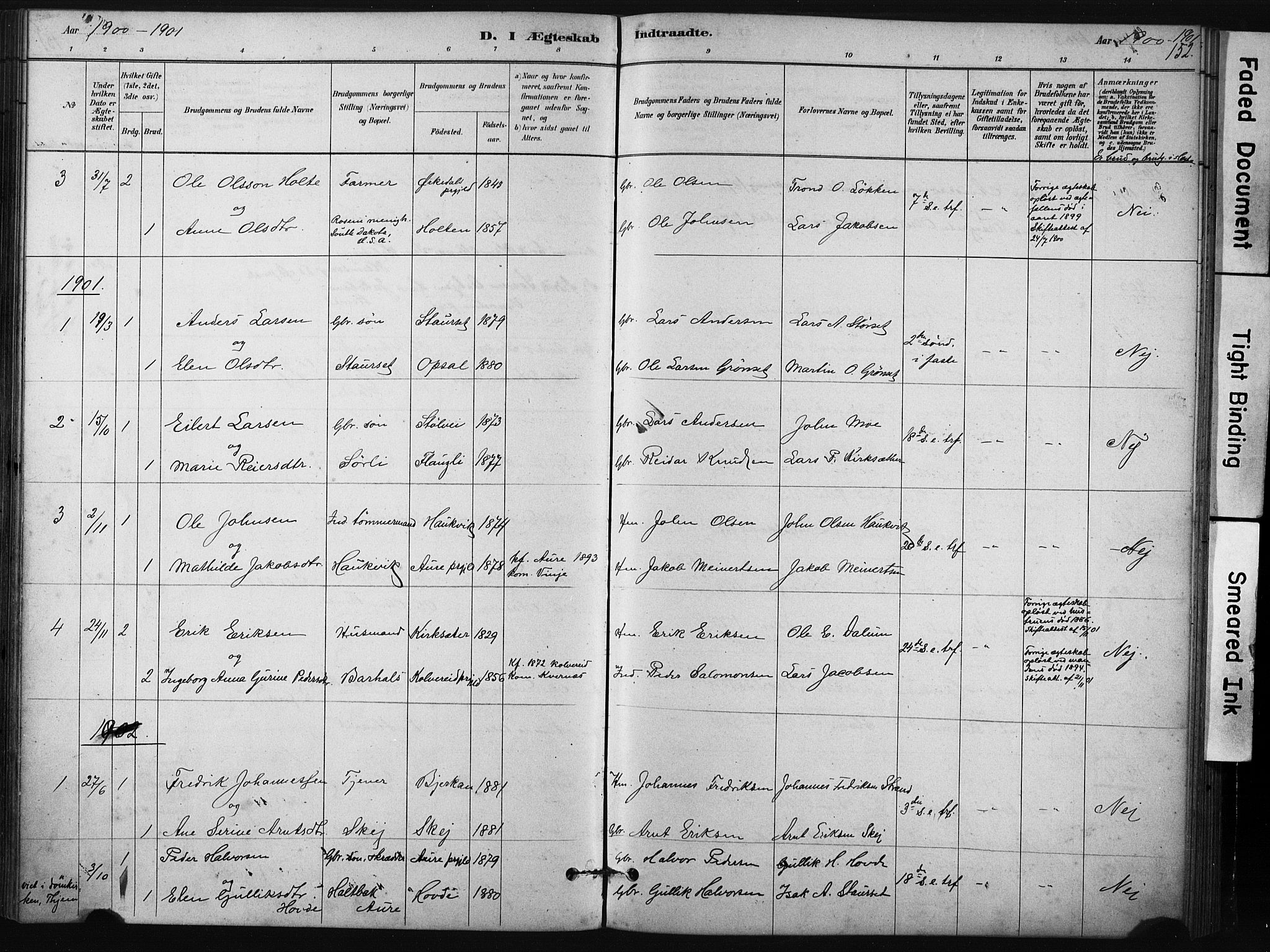 Ministerialprotokoller, klokkerbøker og fødselsregistre - Sør-Trøndelag, SAT/A-1456/631/L0512: Parish register (official) no. 631A01, 1879-1912, p. 152