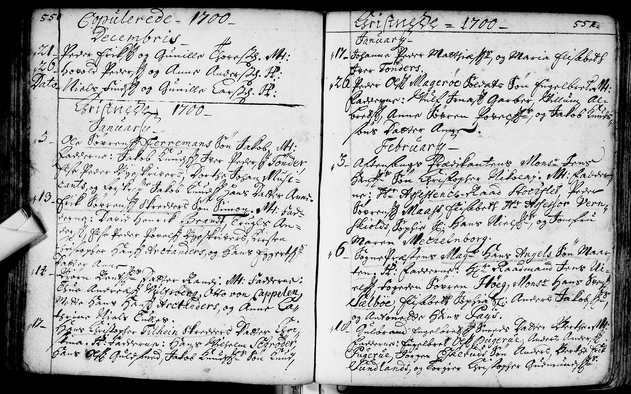 Bragernes kirkebøker, AV/SAKO-A-6/F/Fa/L0002: Parish register (official) no. I 2, 1680-1705, p. 550-551