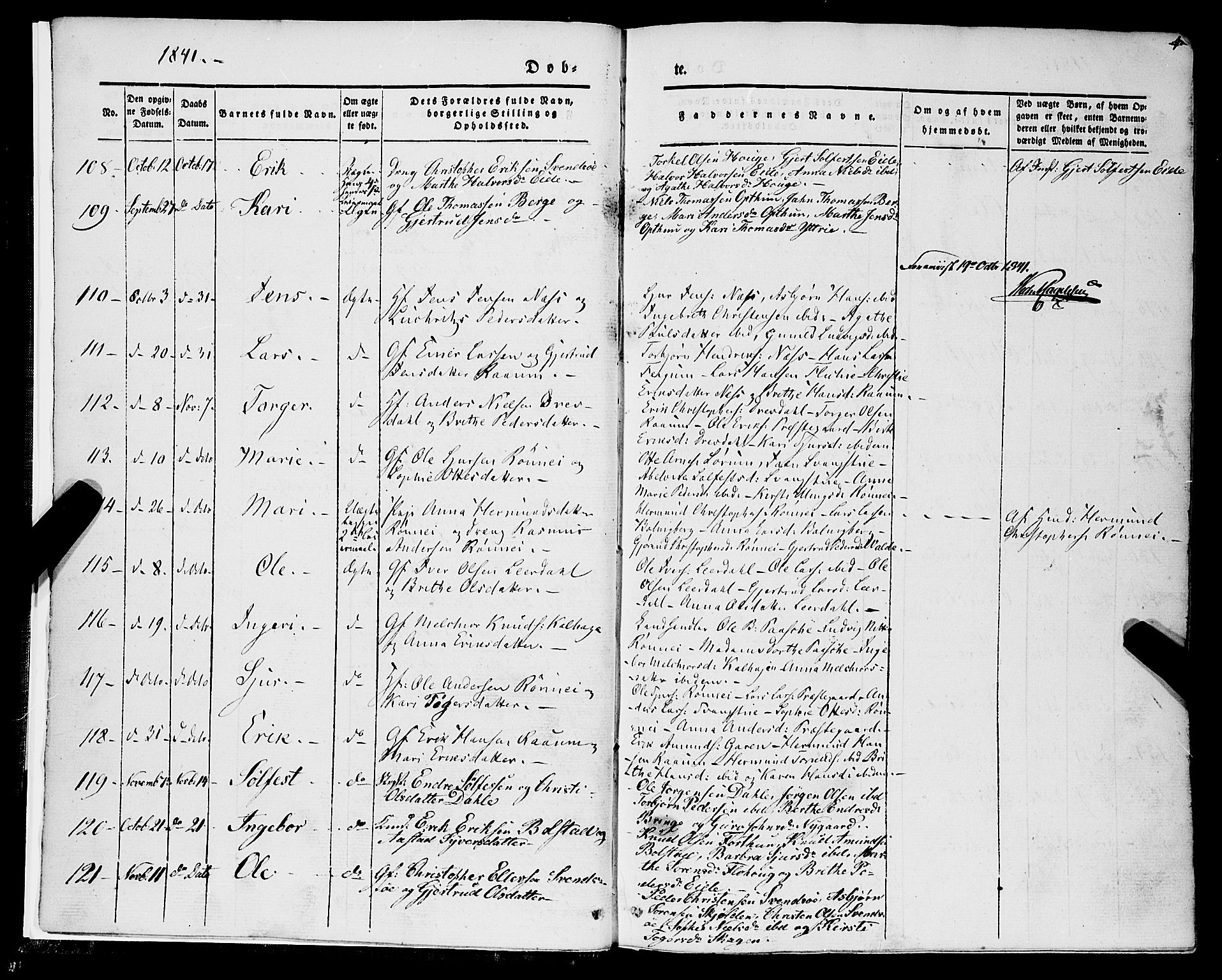 Luster sokneprestembete, AV/SAB-A-81101/H/Haa/Haaa/L0006: Parish register (official) no. A 6, 1840-1848, p. 4