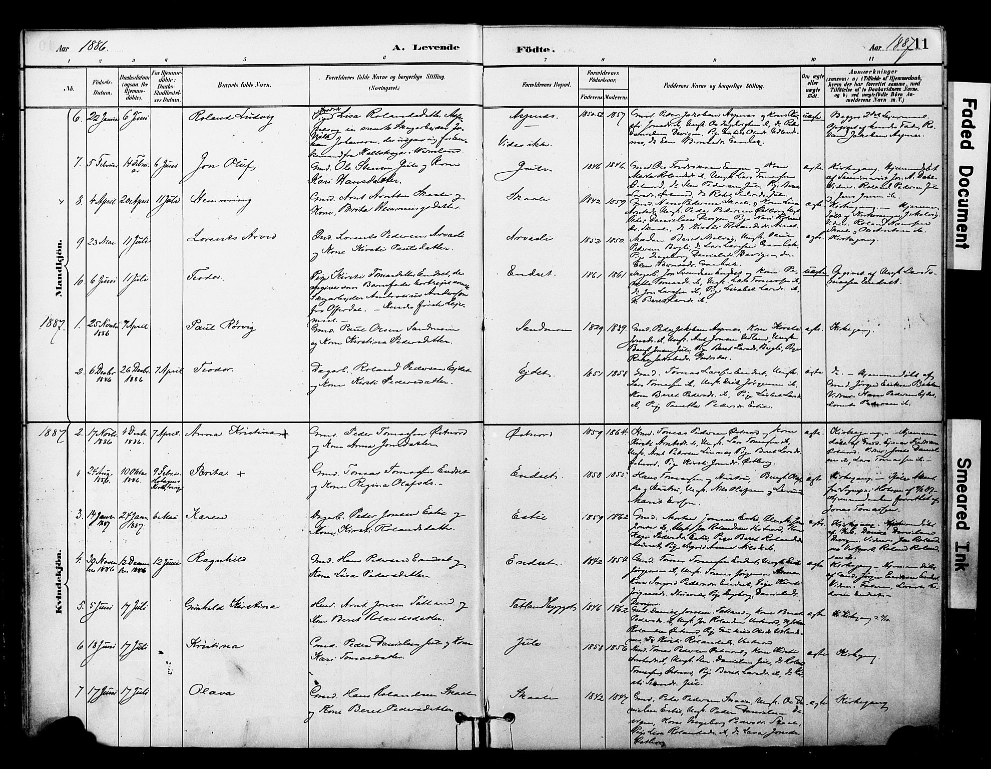 Ministerialprotokoller, klokkerbøker og fødselsregistre - Nord-Trøndelag, SAT/A-1458/757/L0505: Parish register (official) no. 757A01, 1882-1904, p. 11