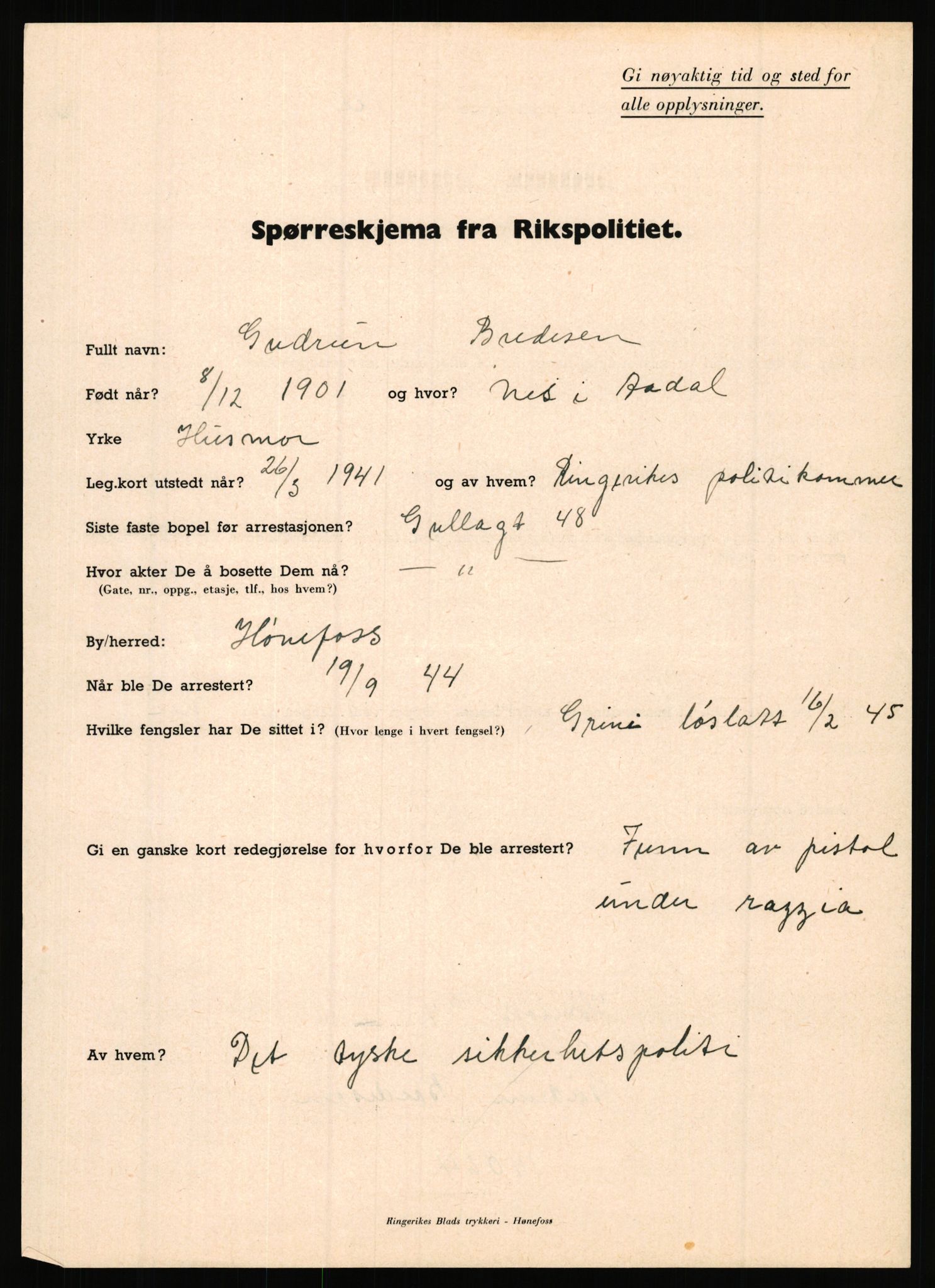 Rikspolitisjefen, AV/RA-S-1560/L/L0002: Berg, Alf - Bråthen, Thorleif, 1940-1945, p. 924