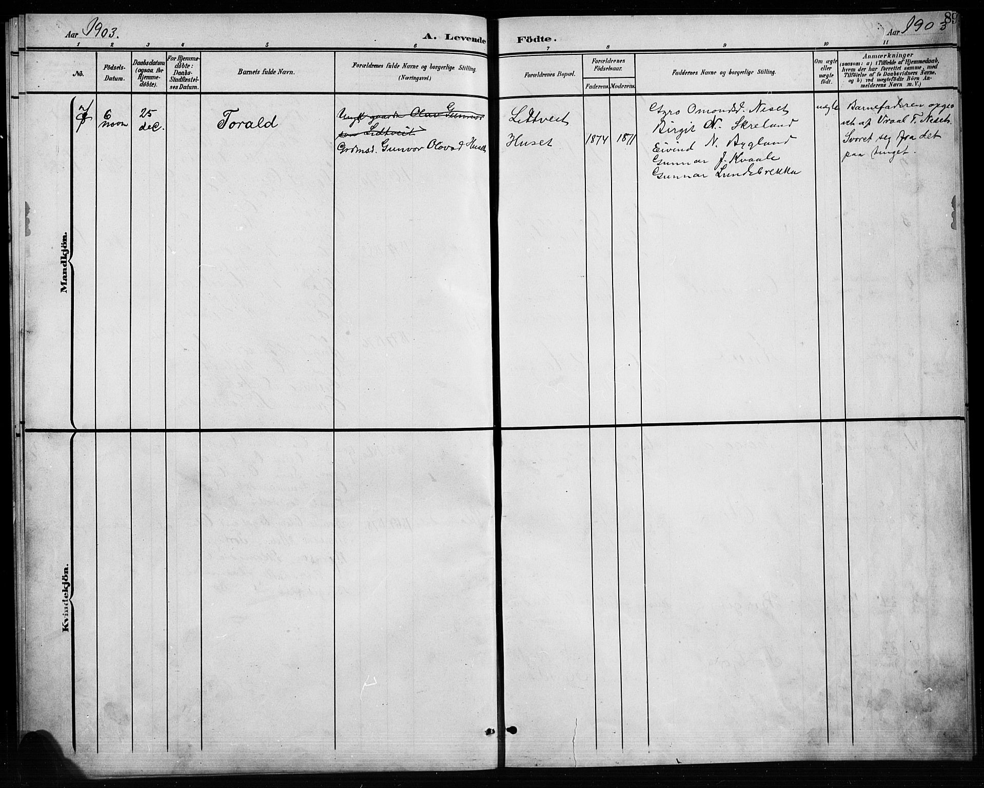 Bygland sokneprestkontor, AV/SAK-1111-0006/F/Fb/Fbb/L0004: Parish register (copy) no. B 4, 1902-1920, p. 8