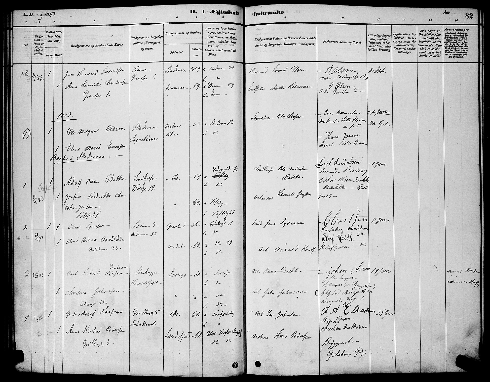 Trefoldighet prestekontor Kirkebøker, AV/SAO-A-10882/H/Ha/L0003: Banns register no. 3, 1878-1888, p. 82