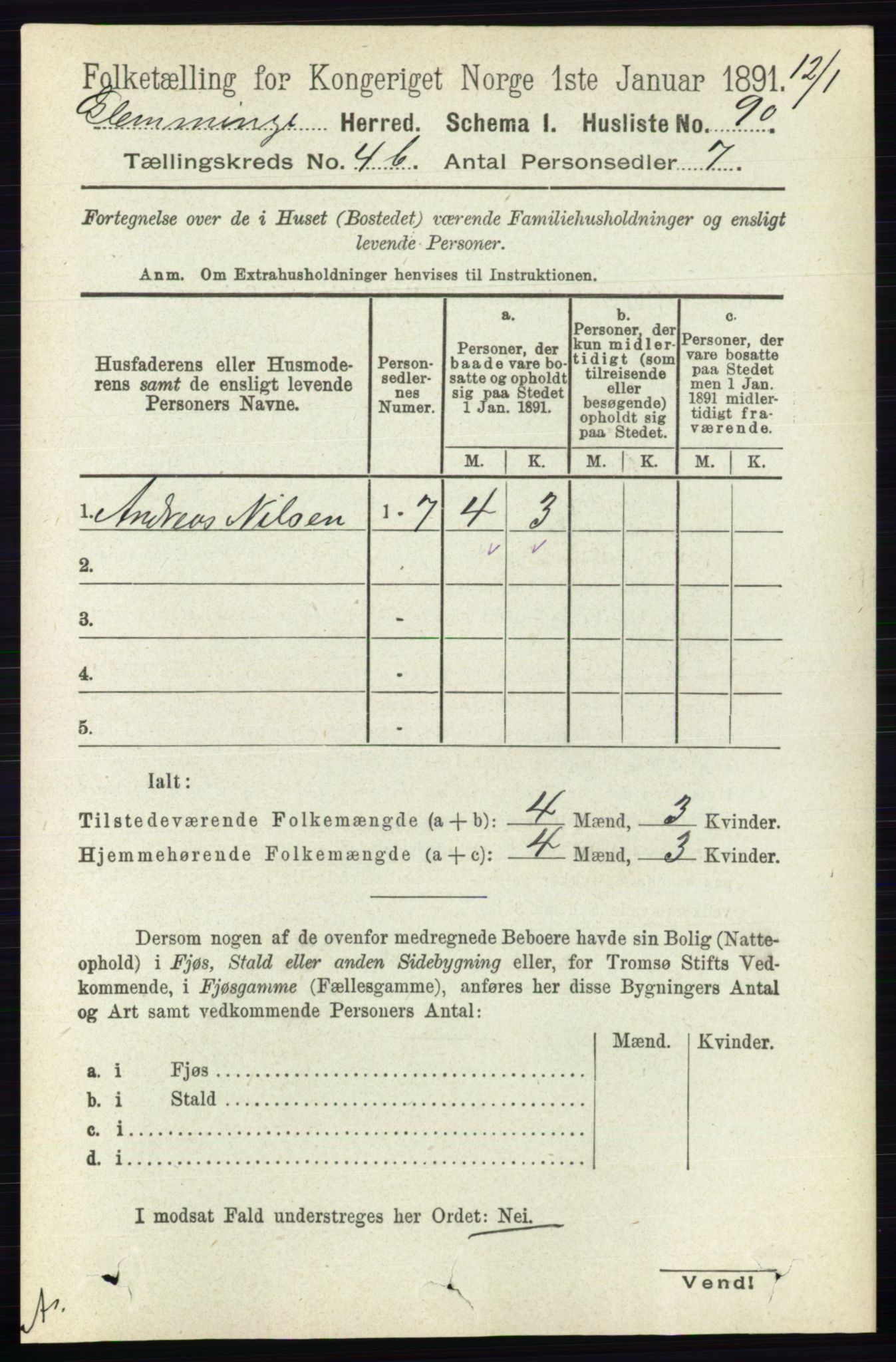 RA, 1891 census for 0132 Glemmen, 1891, p. 4823