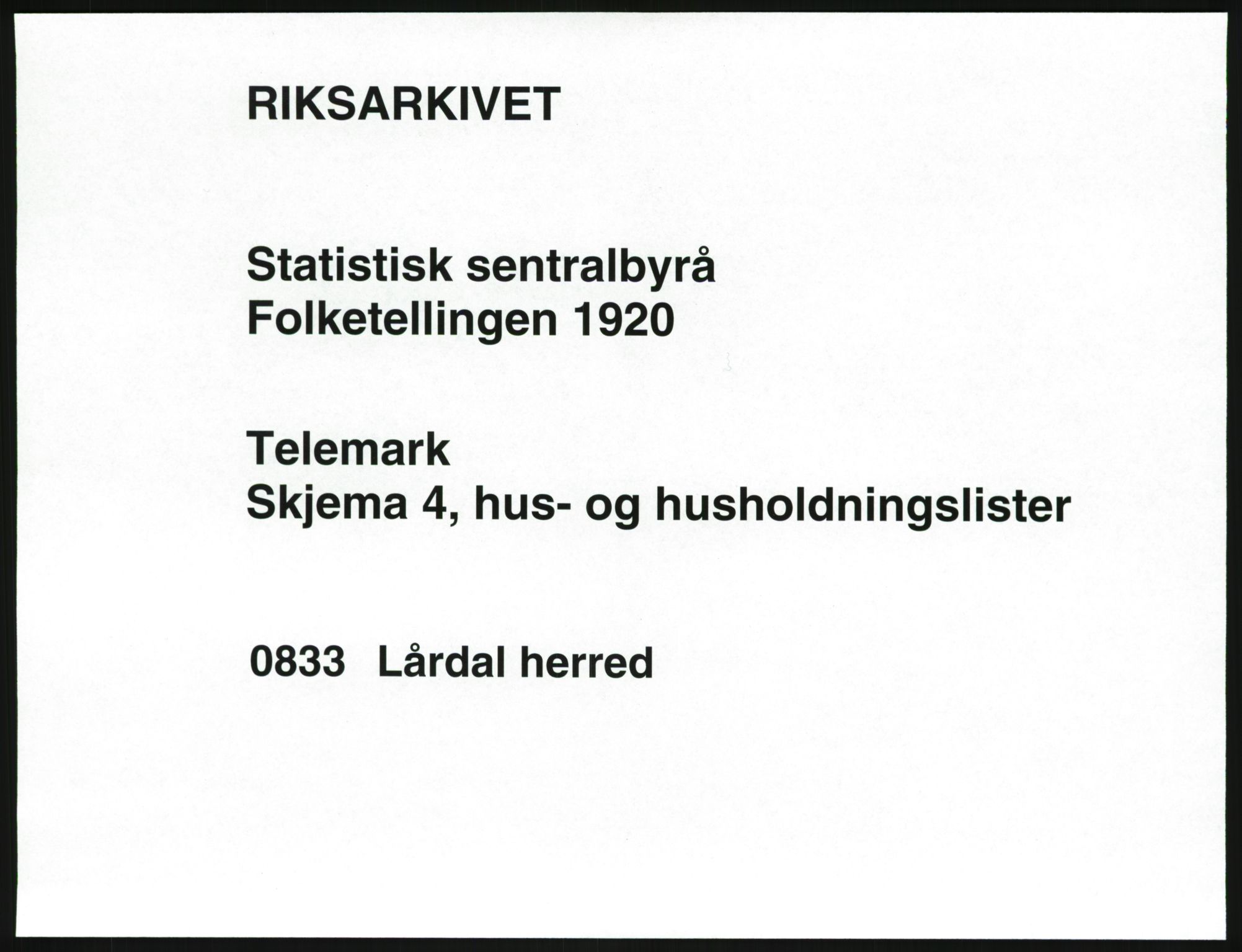 SAKO, 1920 census for Lårdal, 1920, p. 41