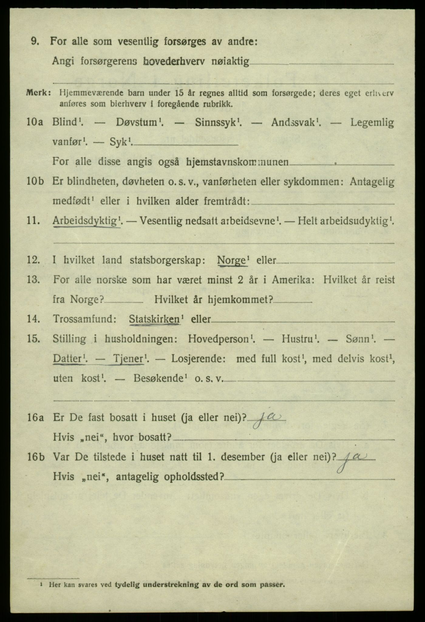 SAB, 1920 census for Kvam, 1920, p. 8866