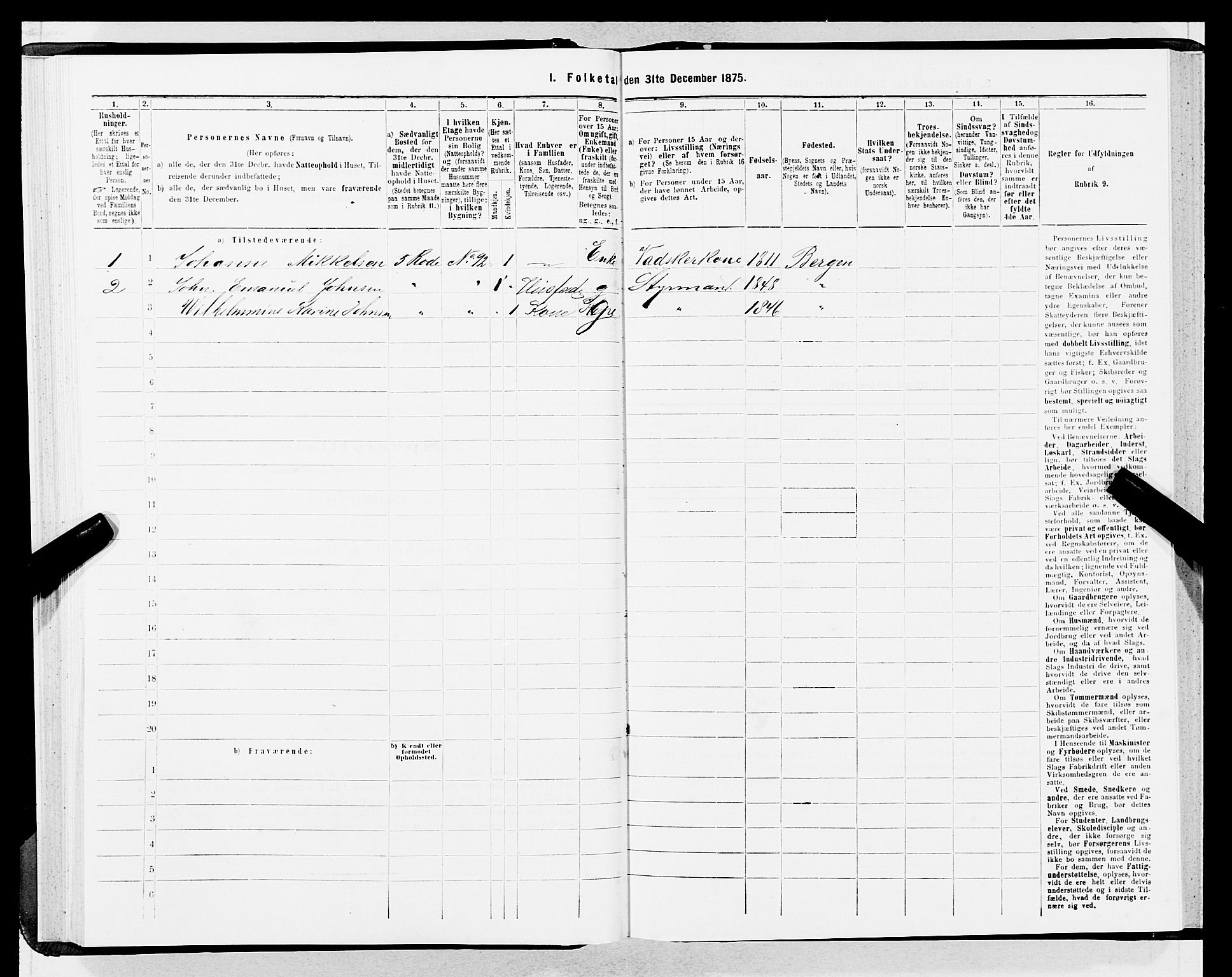 SAB, 1875 census for 1301 Bergen, 1875, p. 954