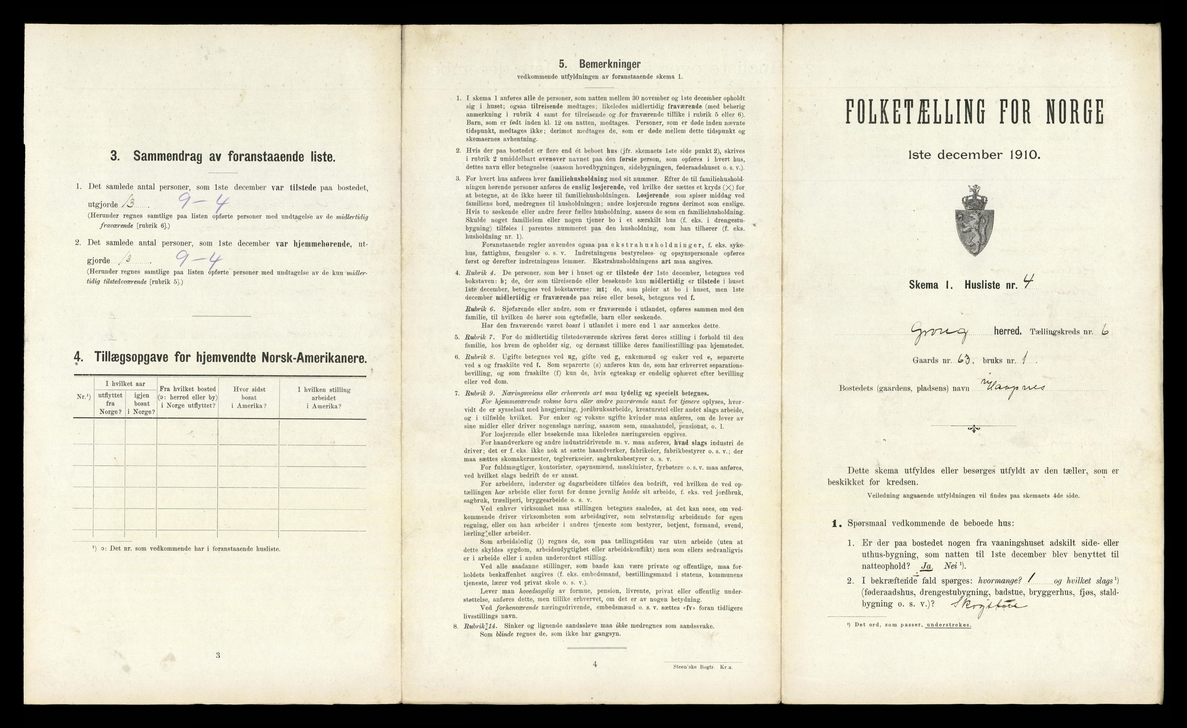 RA, 1910 census for Grong, 1910, p. 752