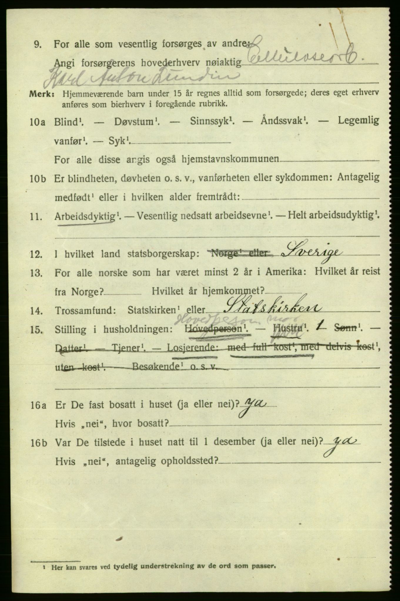 SAO, 1920 census for Fredrikshald, 1920, p. 9439