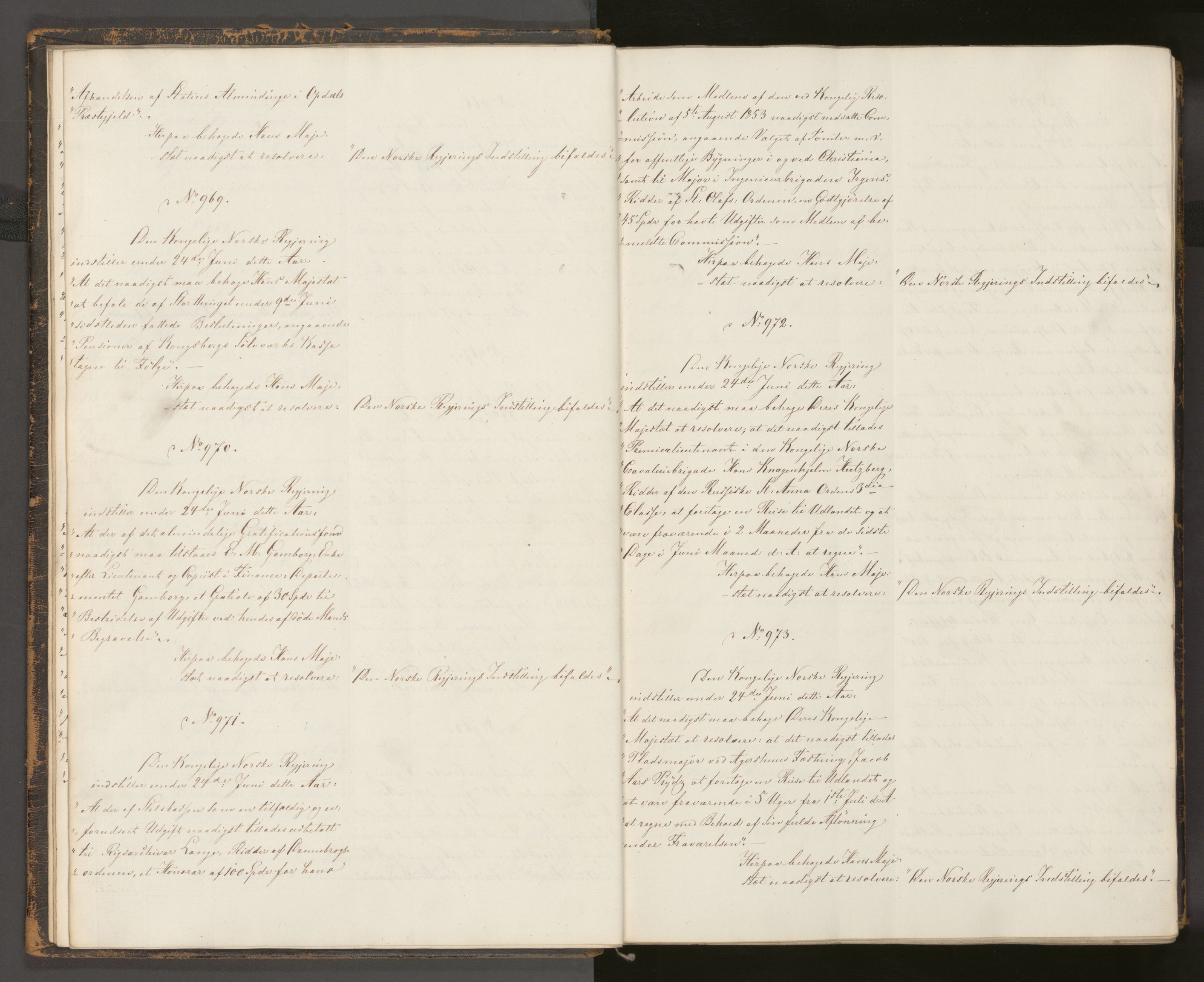 Statsrådssekretariatet, AV/RA-S-1001/A/Ab/L0080: Kgl. res. nr. 919-1741, 2. halvår, 1854
