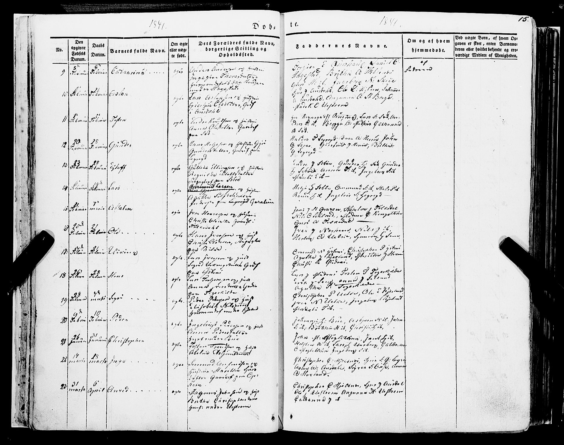 Ulvik sokneprestembete, AV/SAB-A-78801/H/Haa: Parish register (official) no. A 12, 1839-1853, p. 15