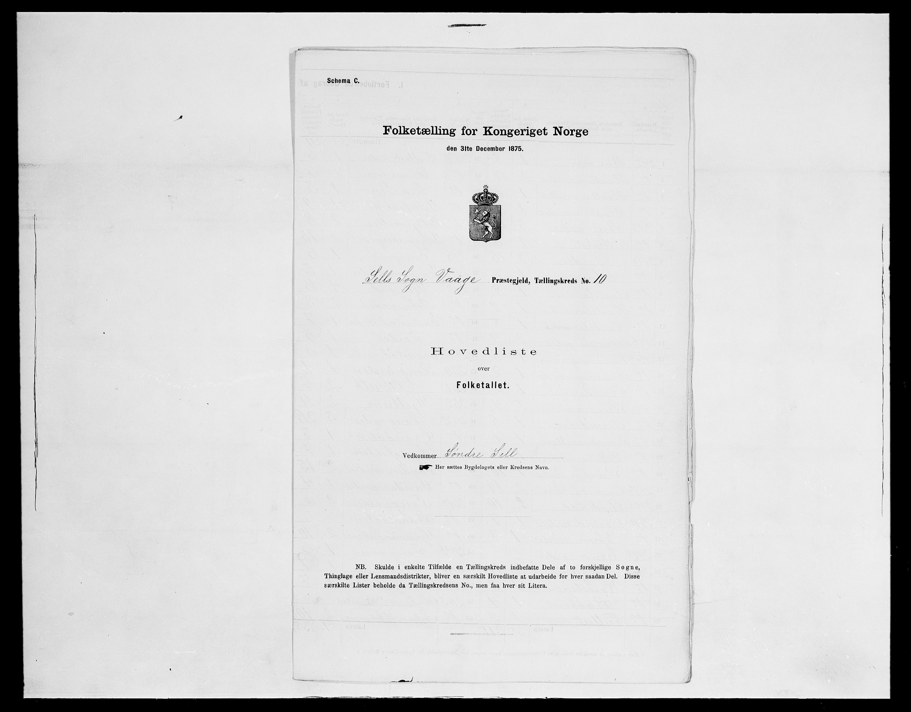 SAH, 1875 census for 0515P Vågå, 1875, p. 58