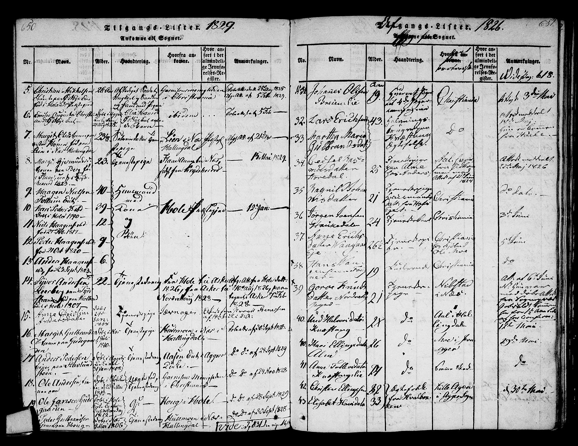 Norderhov kirkebøker, AV/SAKO-A-237/F/Fa/L0008: Parish register (official) no. 8, 1814-1833, p. 650-651