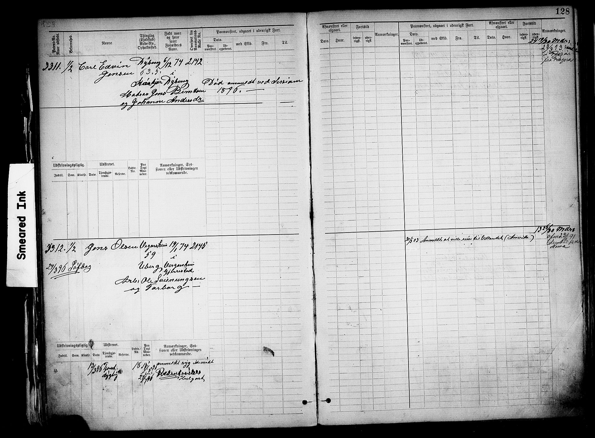 Tvedestrand mønstringskrets, AV/SAK-2031-0011/F/Fb/L0019: Hovedrulle nr 3057-3818, U-35, 1892-1906, p. 132