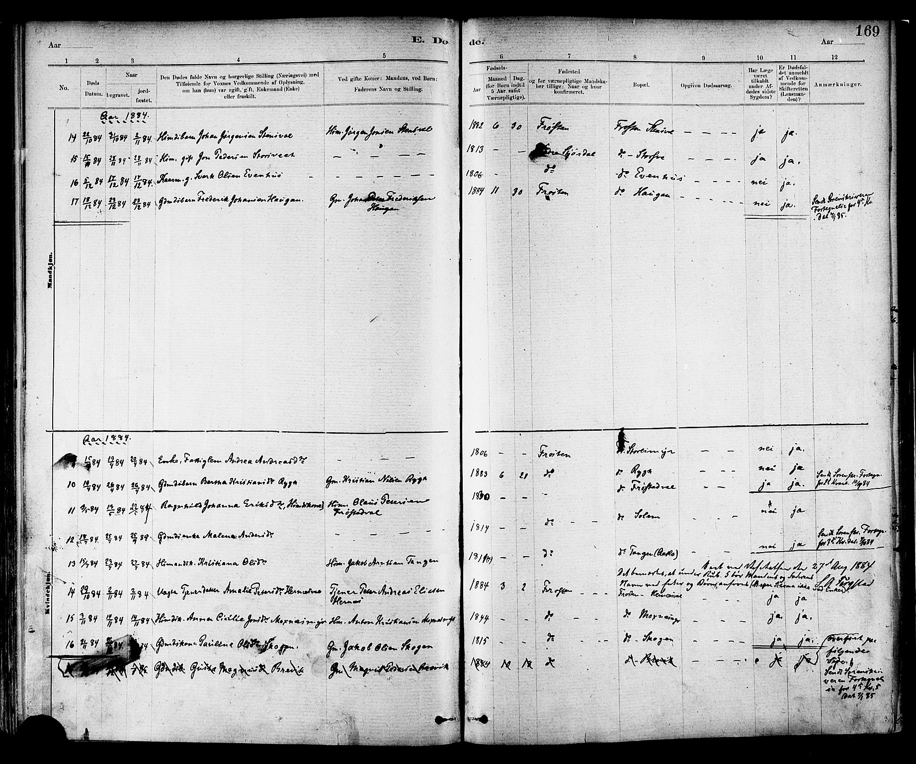 Ministerialprotokoller, klokkerbøker og fødselsregistre - Nord-Trøndelag, AV/SAT-A-1458/713/L0120: Parish register (official) no. 713A09, 1878-1887, p. 169