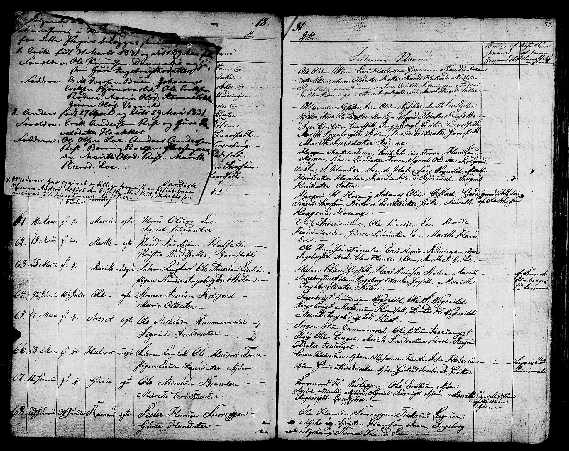 Ministerialprotokoller, klokkerbøker og fødselsregistre - Sør-Trøndelag, SAT/A-1456/678/L0897: Parish register (official) no. 678A06-07, 1821-1847, p. 75