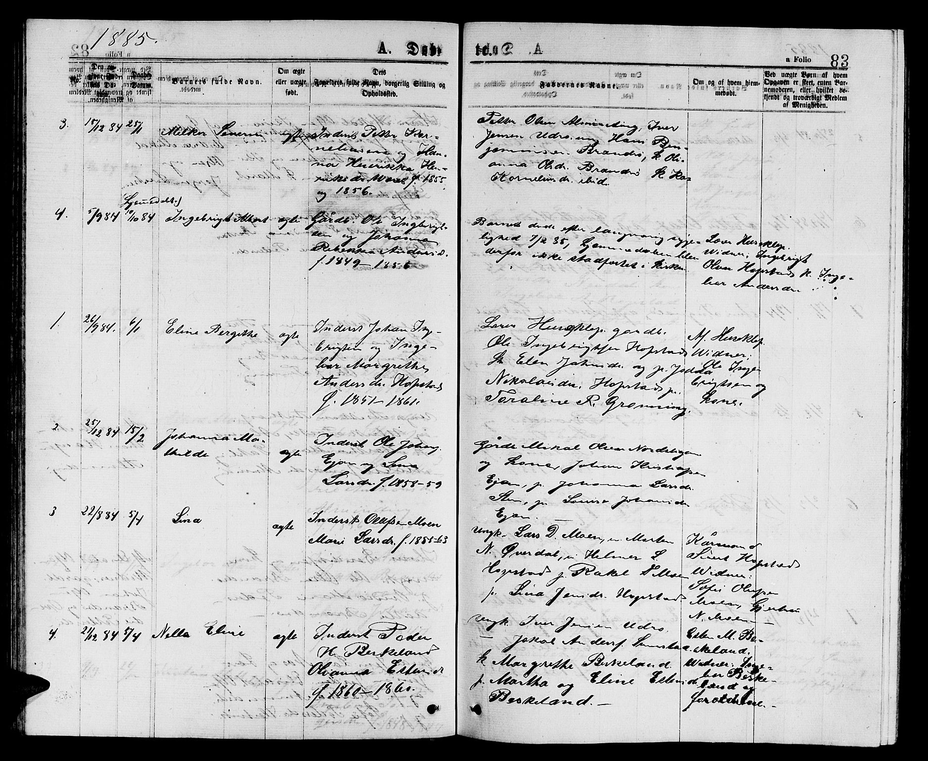Ministerialprotokoller, klokkerbøker og fødselsregistre - Sør-Trøndelag, SAT/A-1456/657/L0715: Parish register (copy) no. 657C02, 1873-1888, p. 83