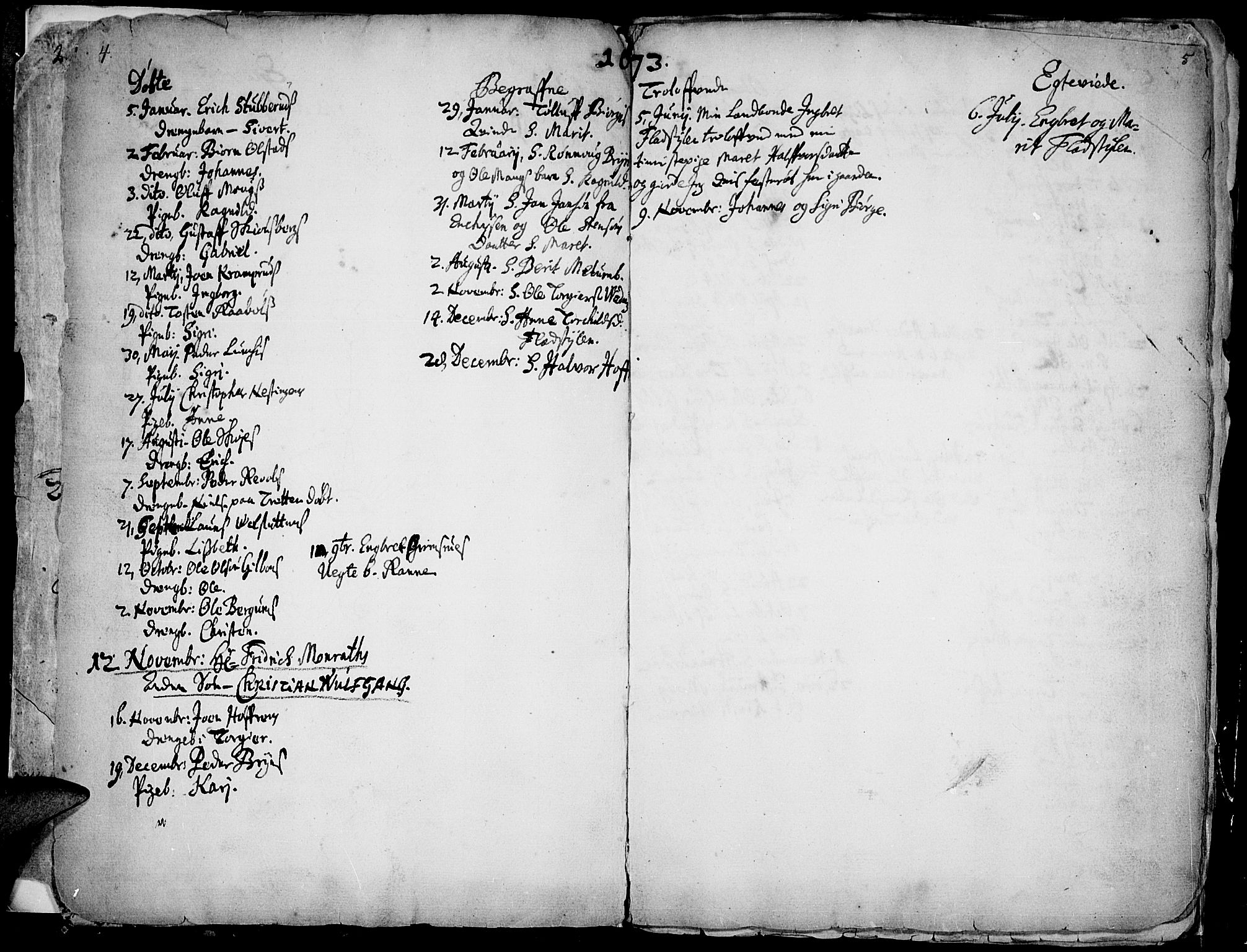 Øyer prestekontor, SAH/PREST-084/H/Ha/Haa/L0001: Parish register (official) no. 1, 1671-1727, p. 4-5