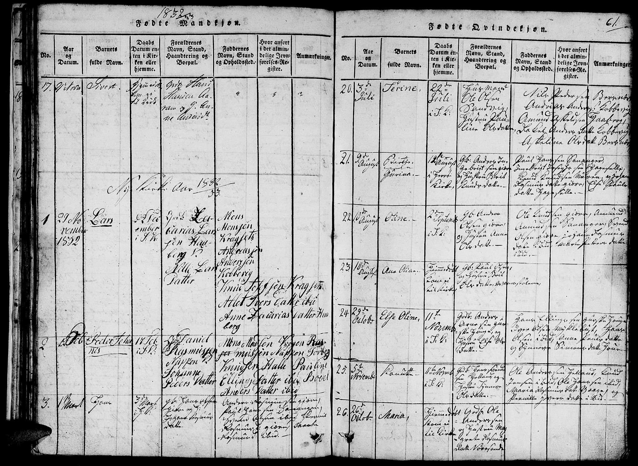 Ministerialprotokoller, klokkerbøker og fødselsregistre - Møre og Romsdal, SAT/A-1454/503/L0046: Parish register (copy) no. 503C01, 1816-1842, p. 61