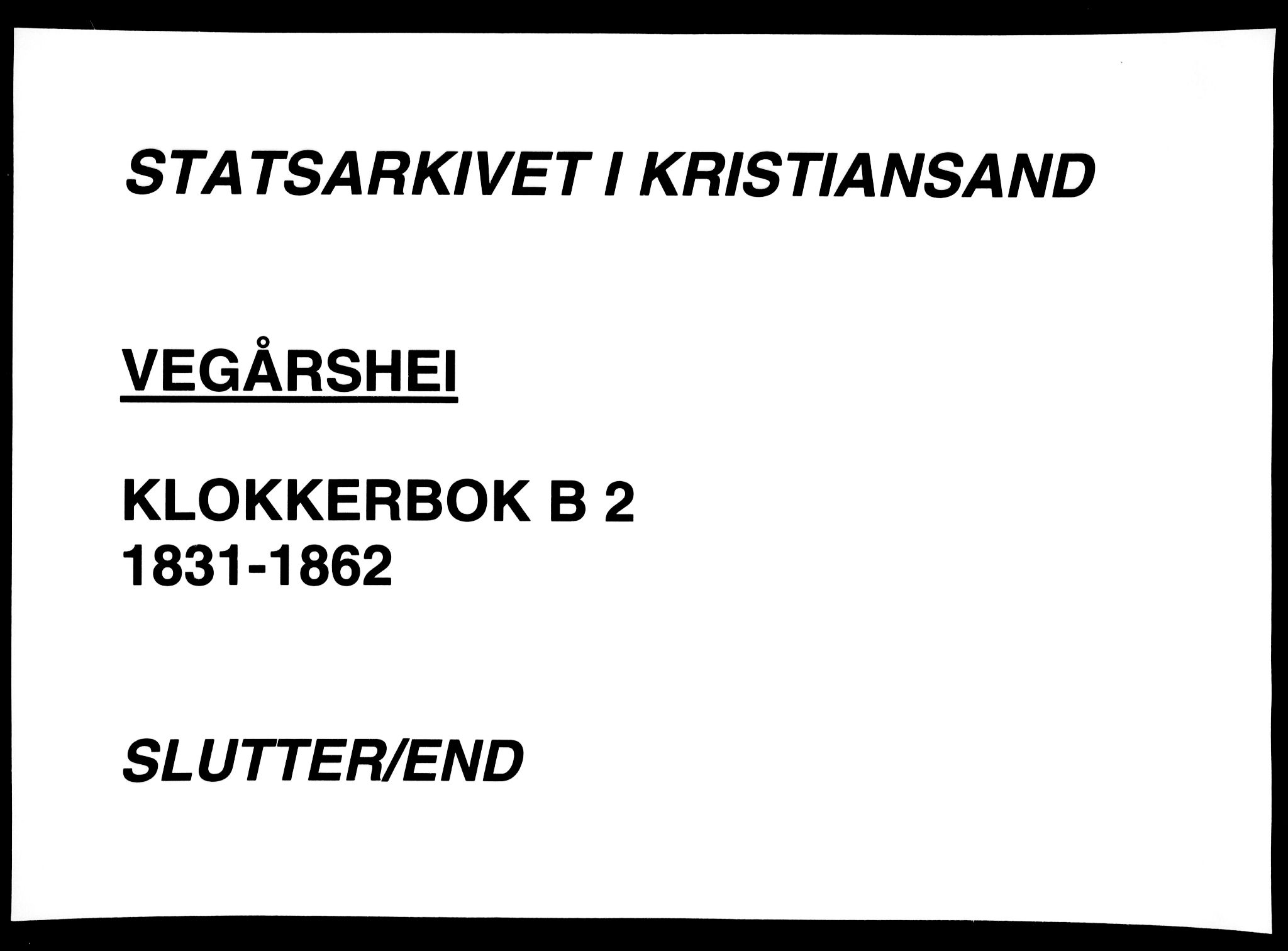 Gjerstad sokneprestkontor, AV/SAK-1111-0014/F/Fb/Fbb/L0002: Parish register (copy) no. B 2, 1831-1862