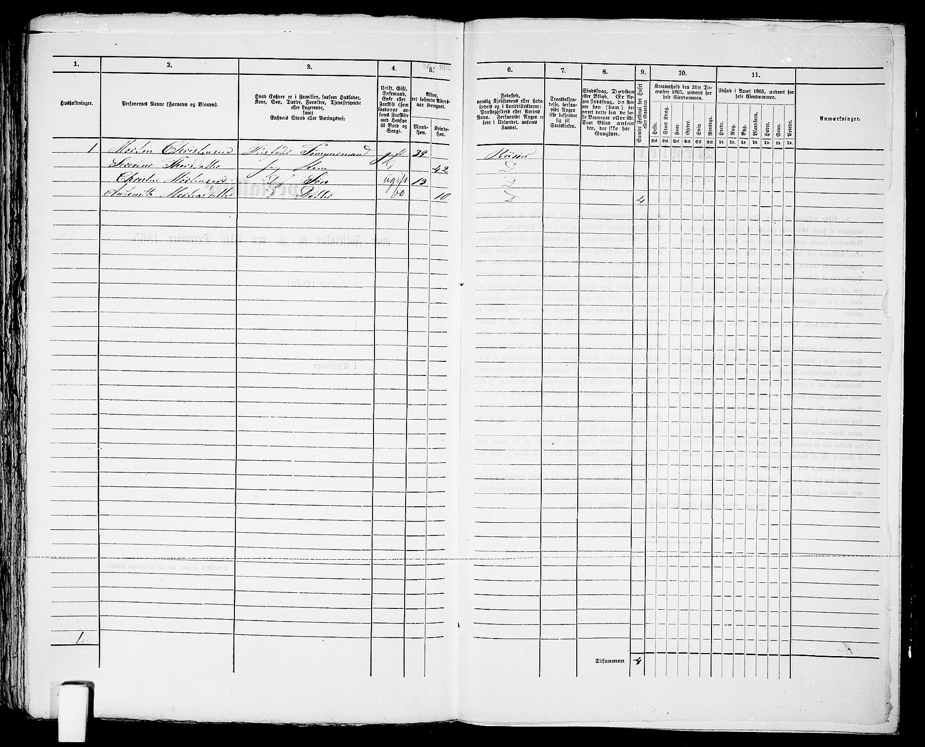 RA, 1865 census for Risør/Risør, 1865, p. 344