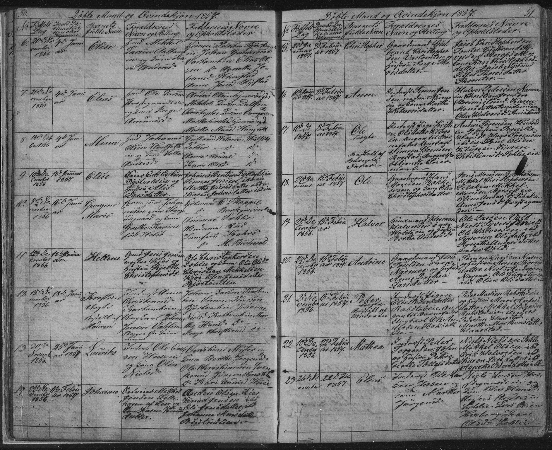 Vang prestekontor, Hedmark, SAH/PREST-008/H/Ha/Hab/L0010A: Parish register (copy) no. 10a, 1854-1896, p. 50-51