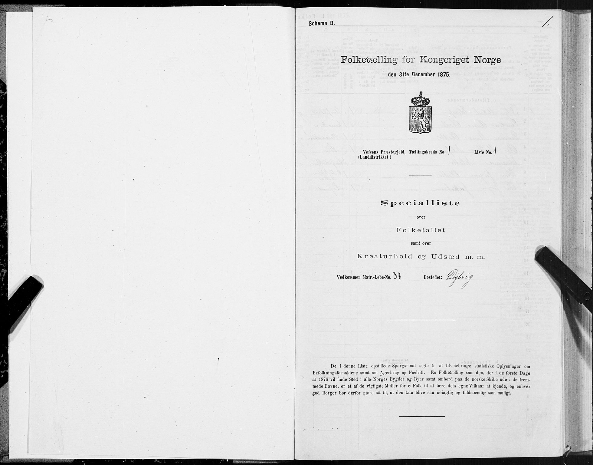 SAT, 1875 census for 1824L Vefsn/Vefsn, 1875, p. 1001