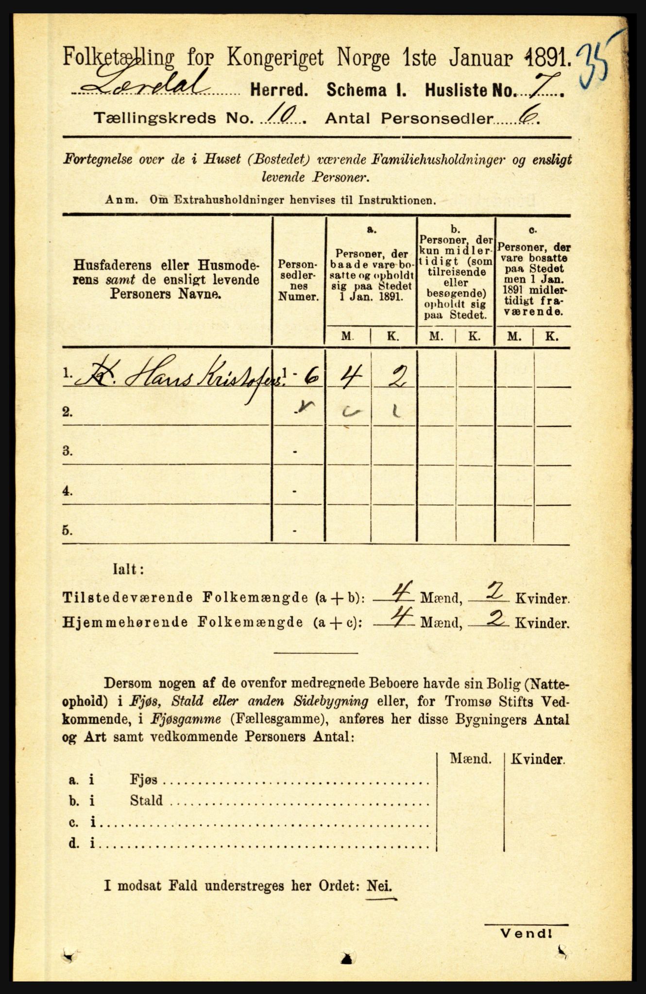 RA, 1891 census for 1422 Lærdal, 1891, p. 1631