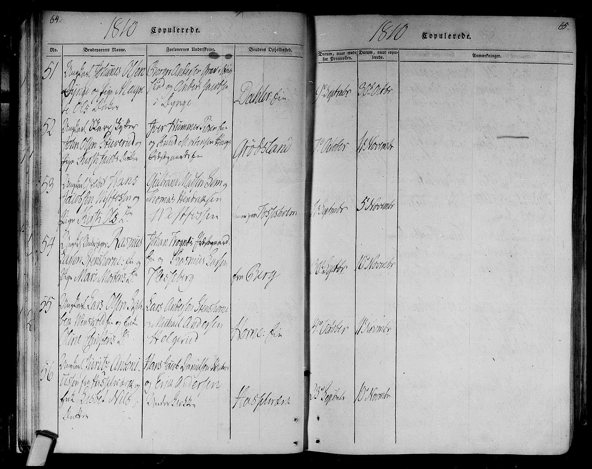 Eiker kirkebøker, AV/SAKO-A-4/F/Fa/L0010: Parish register (official) no. I 10, 1806-1815, p. 64-65