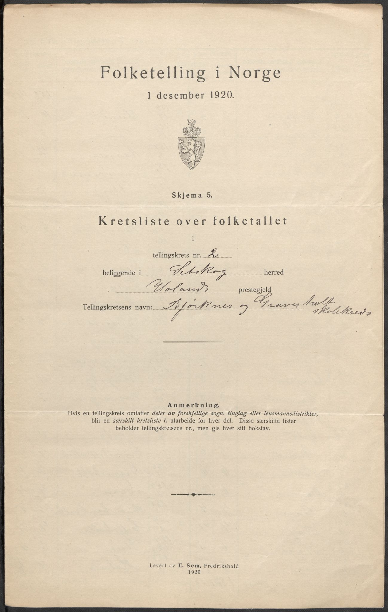 SAO, 1920 census for Setskog, 1920, p. 8