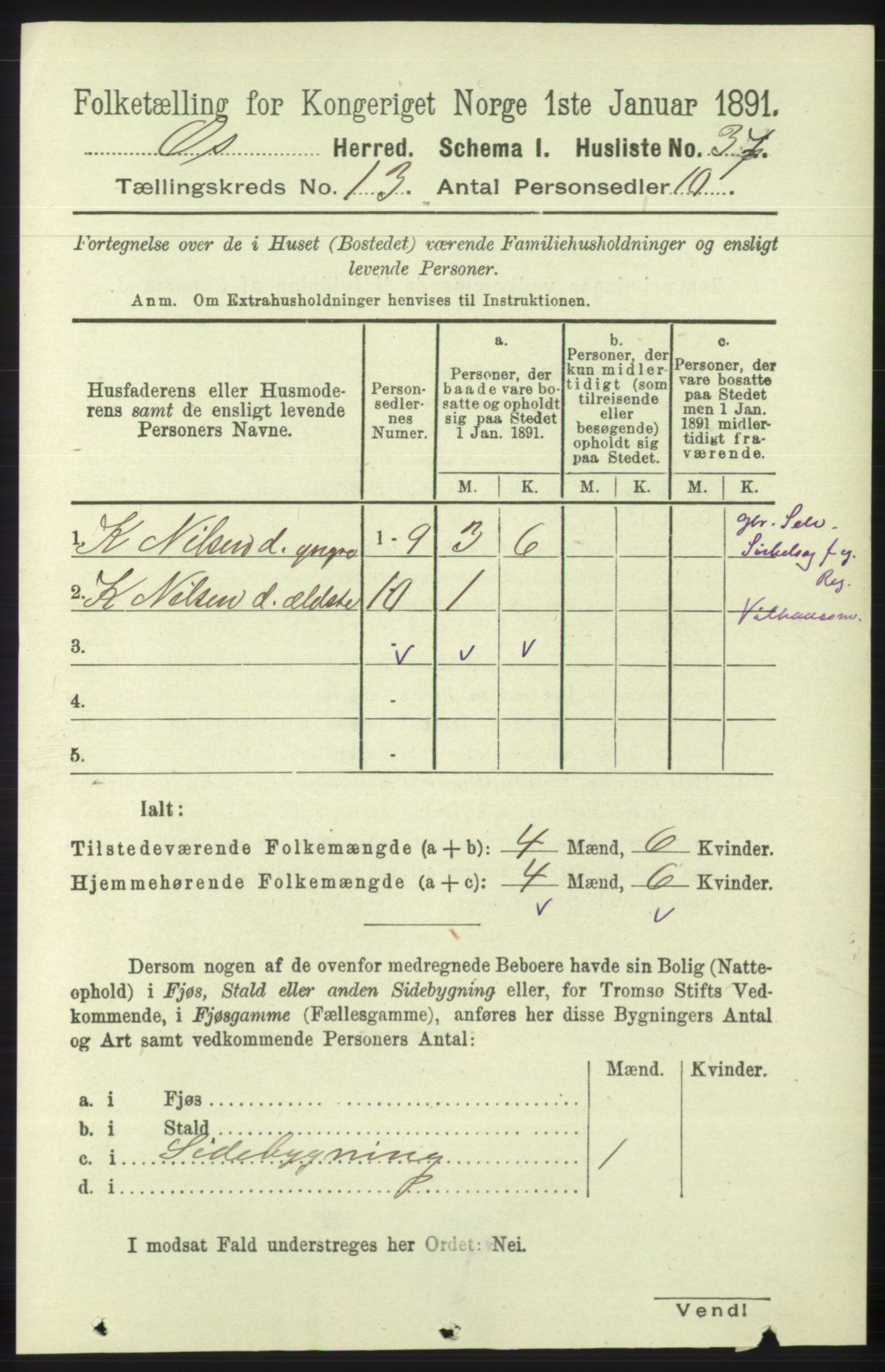 RA, 1891 census for 1243 Os, 1891, p. 2966