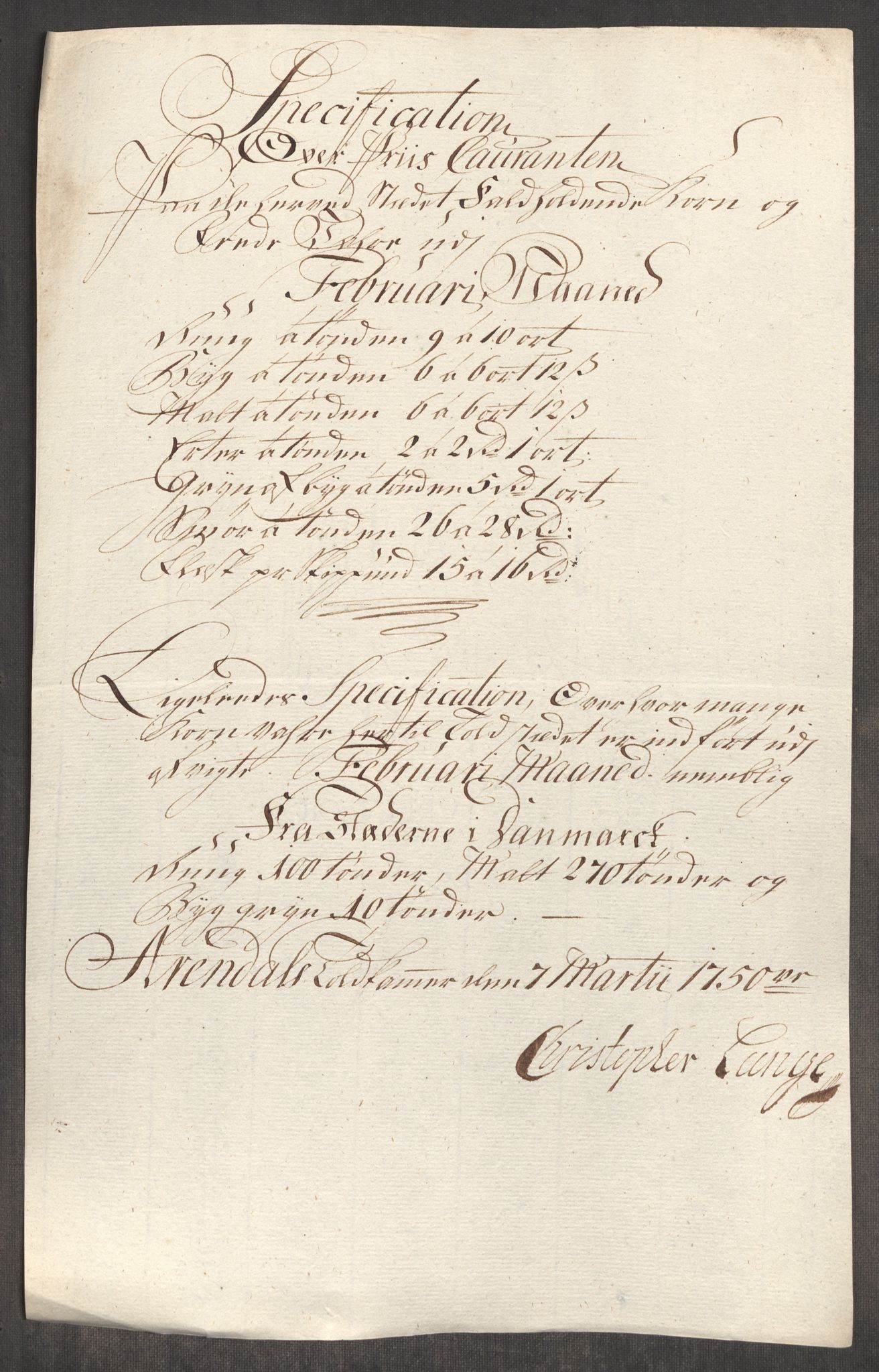 Rentekammeret inntil 1814, Realistisk ordnet avdeling, AV/RA-EA-4070/Oe/L0004: [Ø1]: Priskuranter, 1749-1752, p. 396