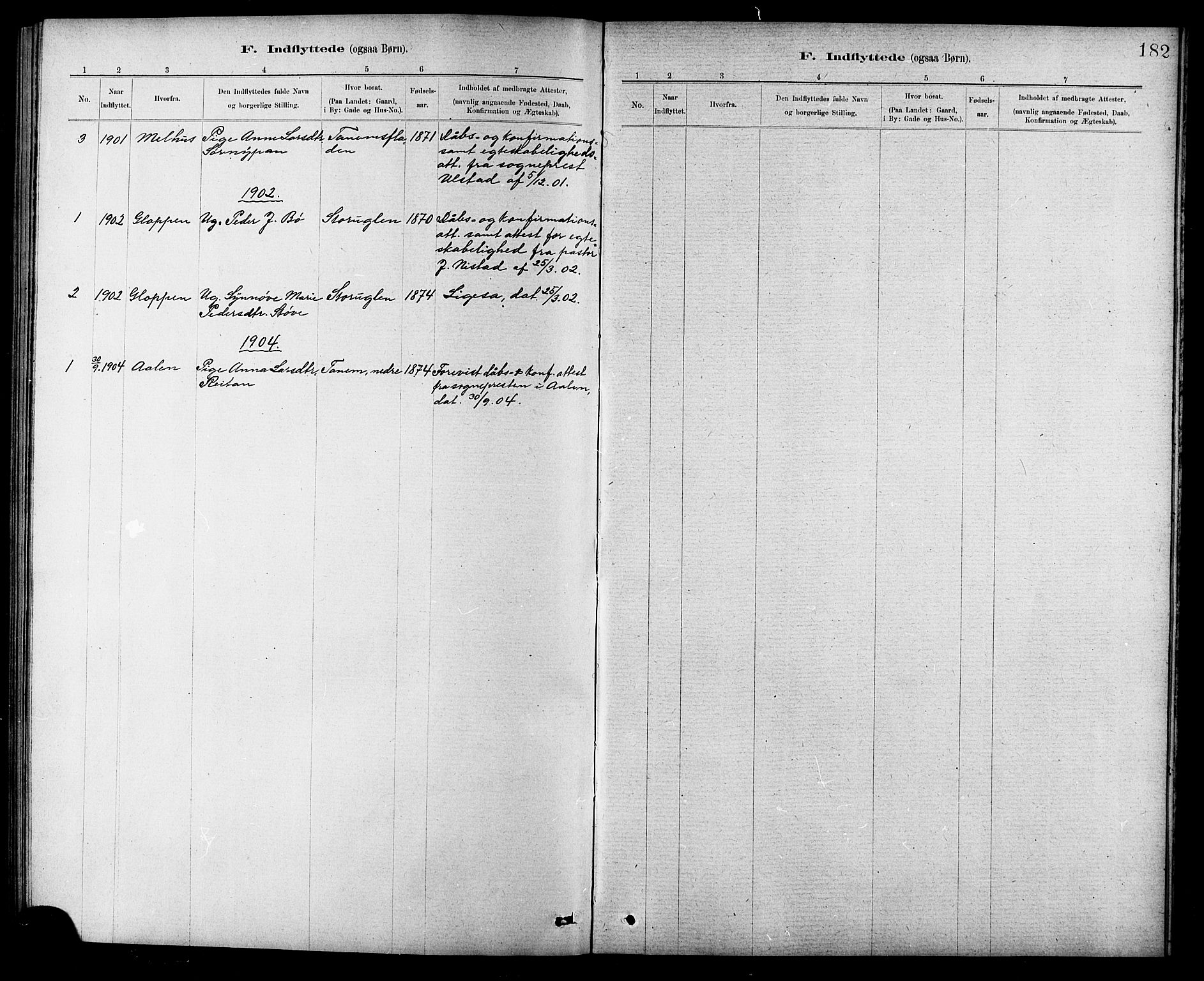 Ministerialprotokoller, klokkerbøker og fødselsregistre - Sør-Trøndelag, SAT/A-1456/618/L0452: Parish register (copy) no. 618C03, 1884-1906, p. 182