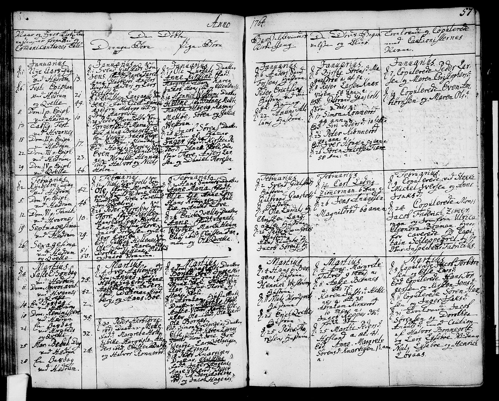 Hedrum kirkebøker, SAKO/A-344/F/Fa/L0001: Parish register (official) no. I 1, 1751-1785, p. 57