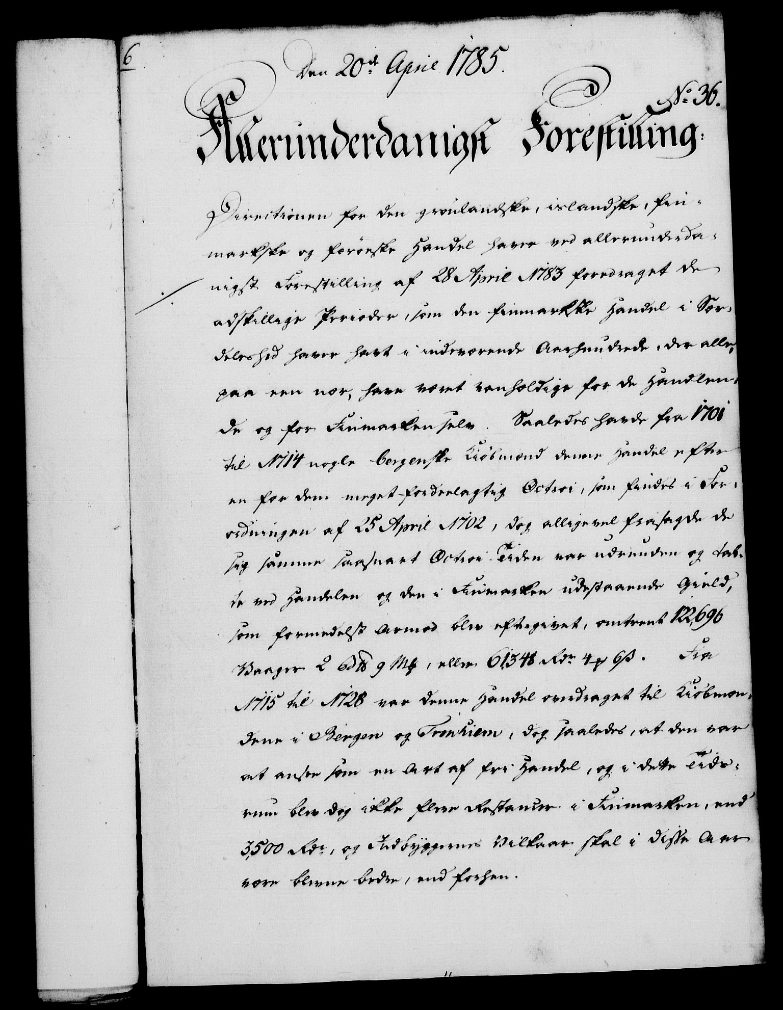 Rentekammeret, Kammerkanselliet, RA/EA-3111/G/Gf/Gfa/L0067: Norsk relasjons- og resolusjonsprotokoll (merket RK 52.67), 1785, p. 281