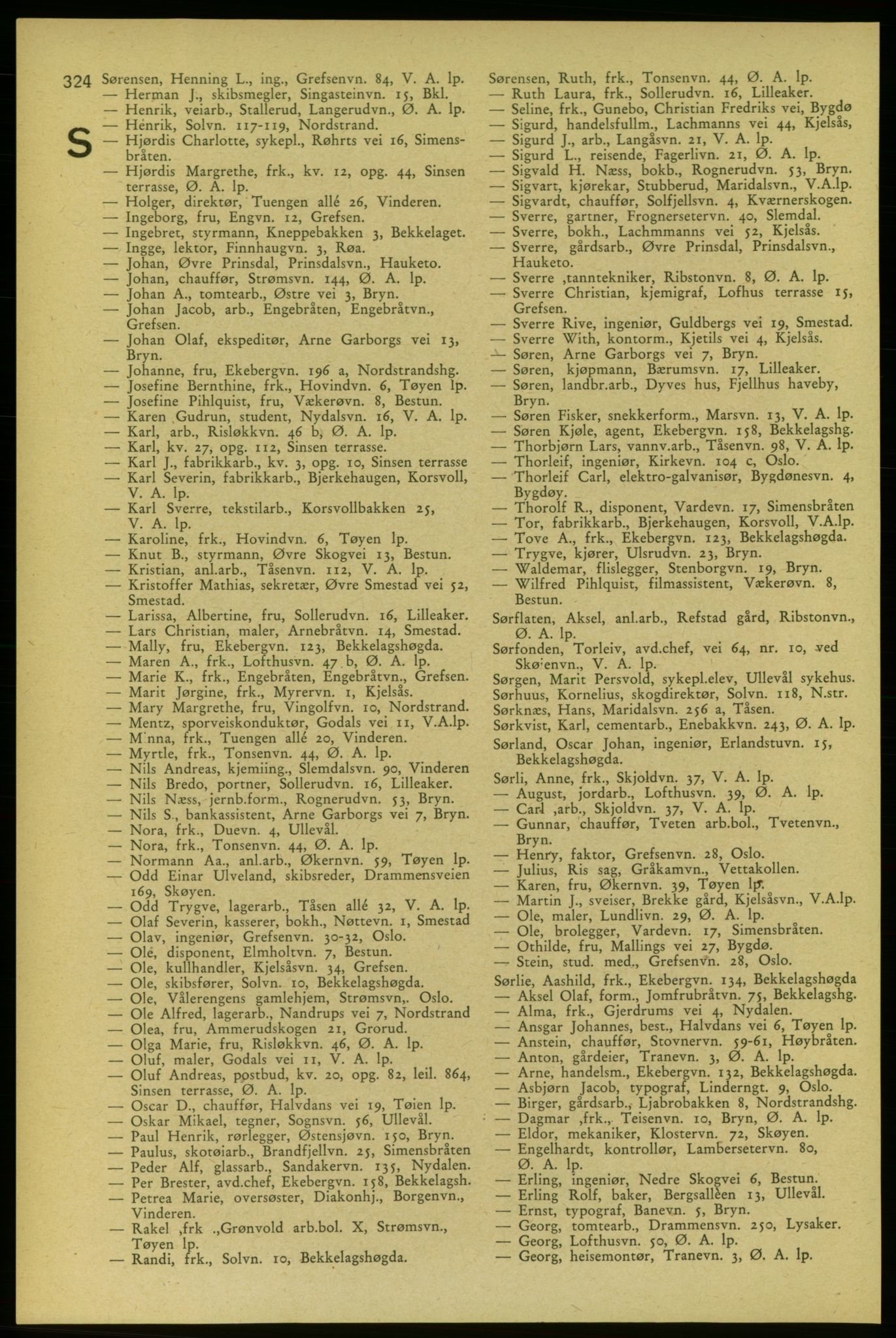 Aker adressebok/adressekalender, PUBL/001/A/006: Aker adressebok, 1937-1938, p. 324